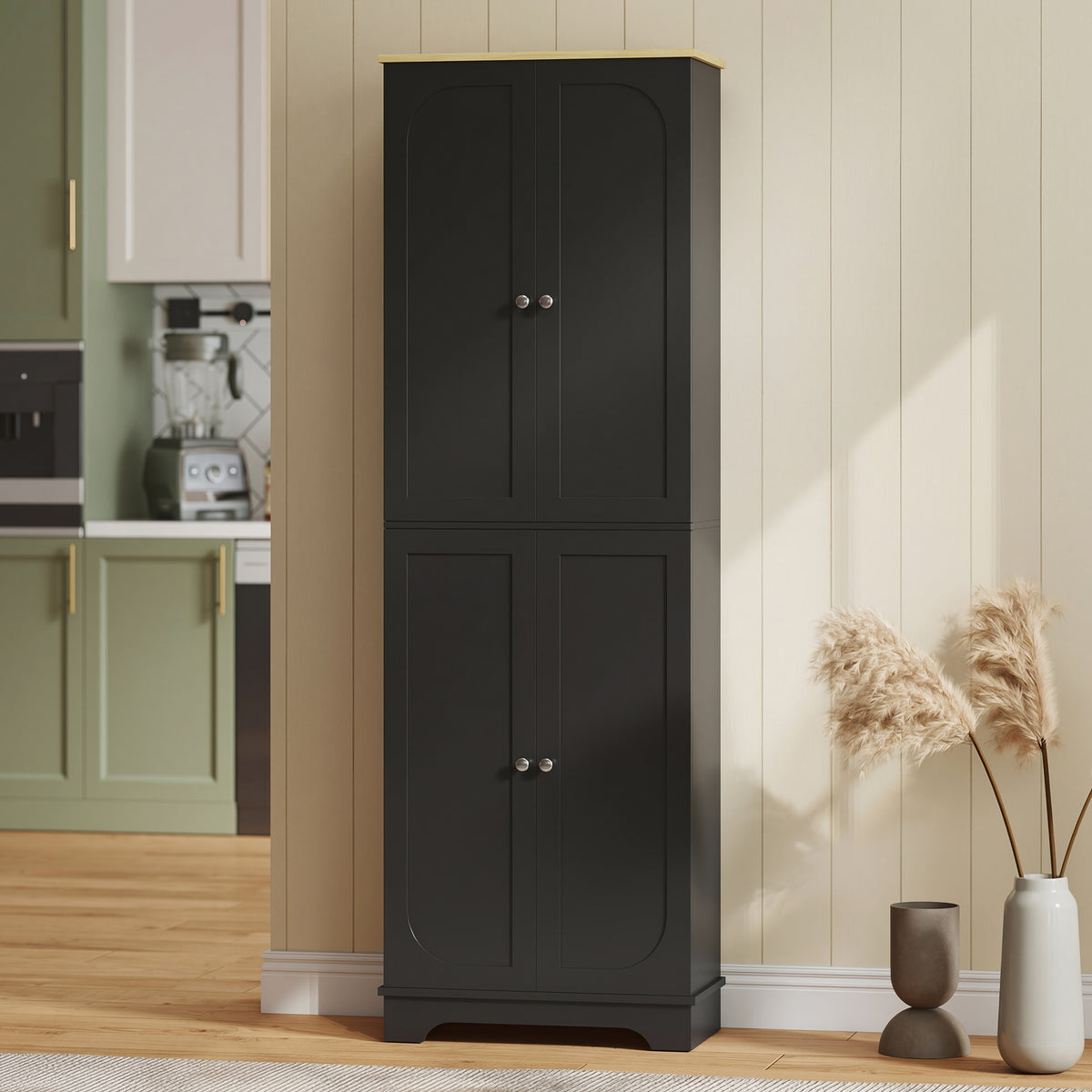 Kitchen Pantry Cabinet with Adjustable Shelves – 24"W x 72"H