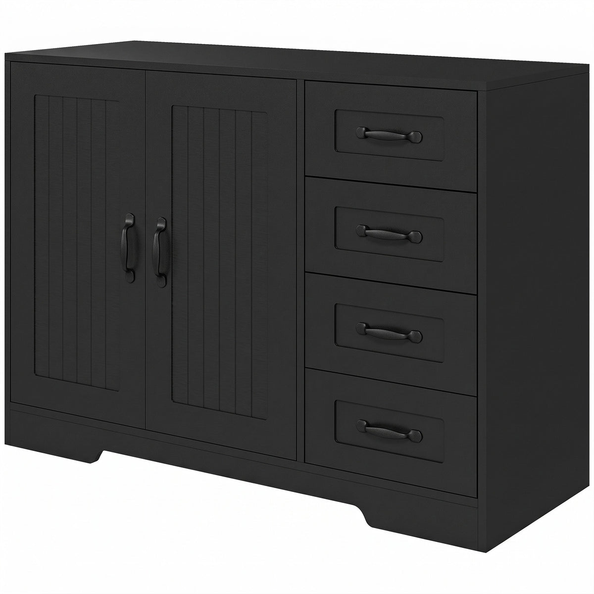 Sideboard Buffet Cabinet with 4 Drawers and Beadboard Doors – 41"W x 30"H