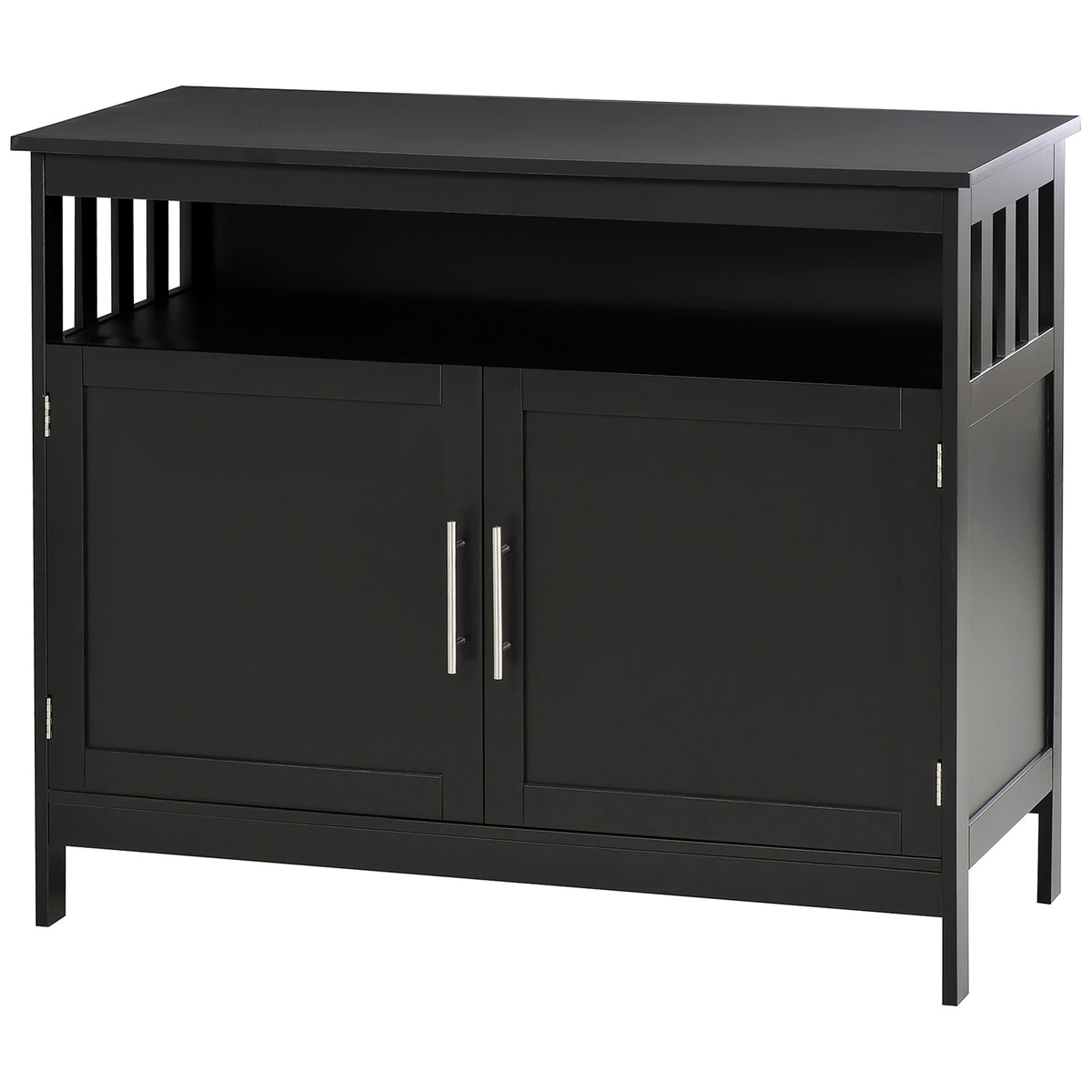 Kitchen Sideboard with 2-Level Cabinet and Open Shelf – 39"W x 32"H