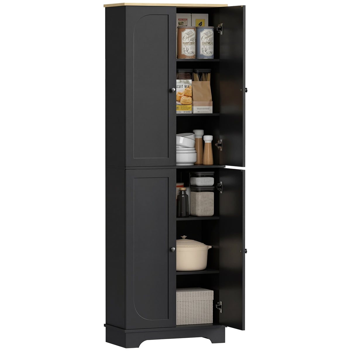 Kitchen Pantry Cabinet with Adjustable Shelves – 24"W x 72"H
