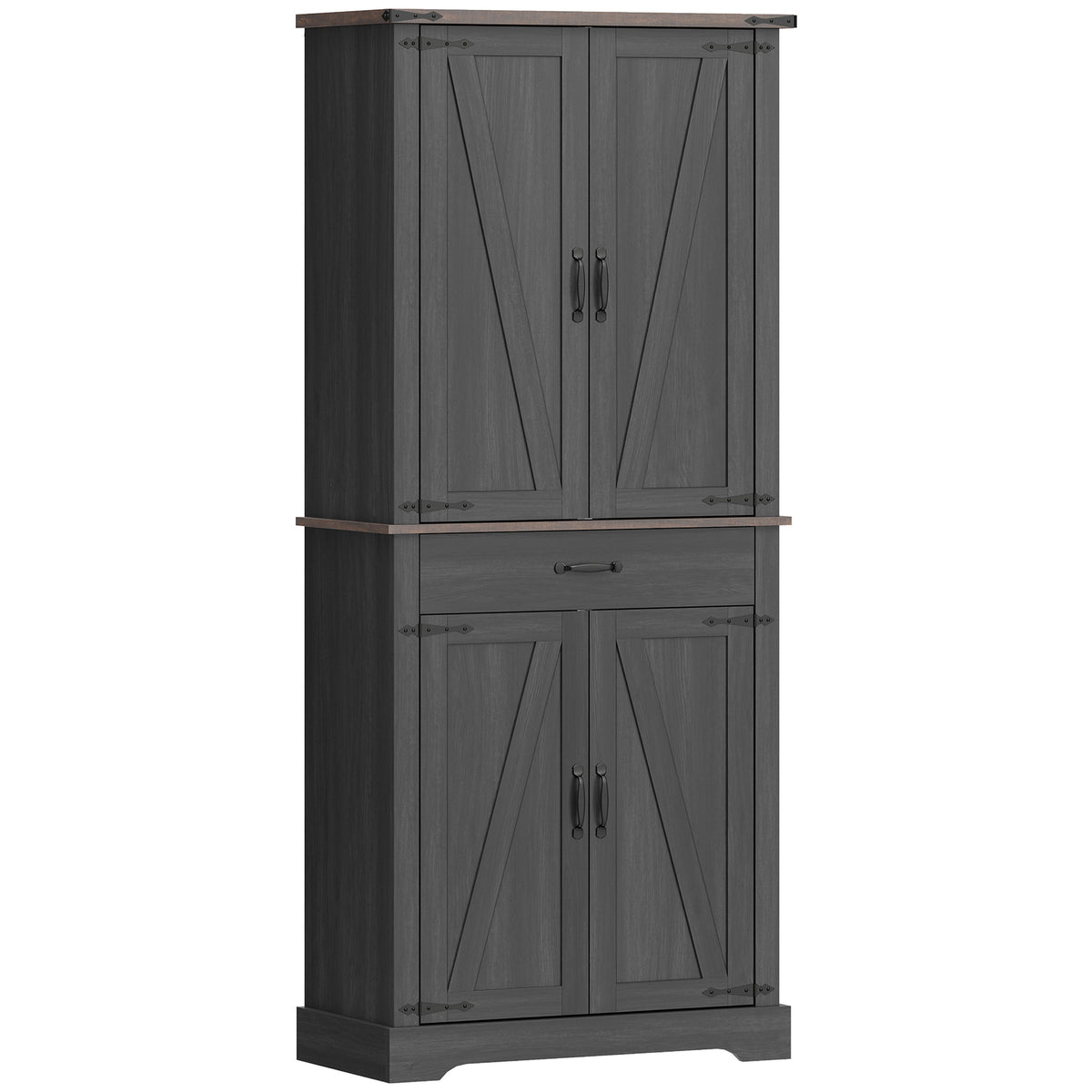 Farmhouse Pantry Cabinet with Barn Doors – 30"W x 71"H