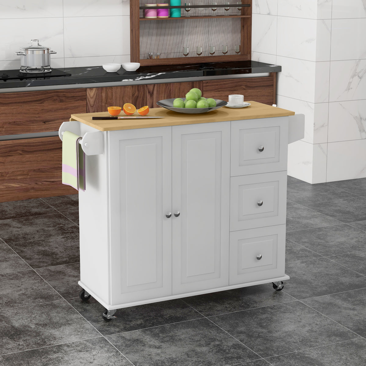 Kitchen Cart with Drop Leaf – 45"W x 36"H