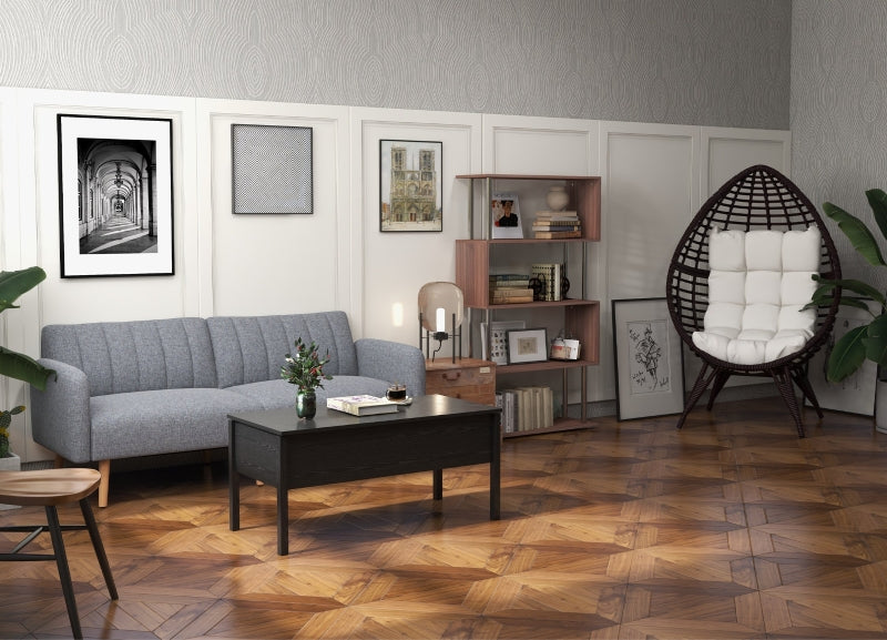 Modern Lift Top Coffee Table with Hidden Storage for Living Room, Grey