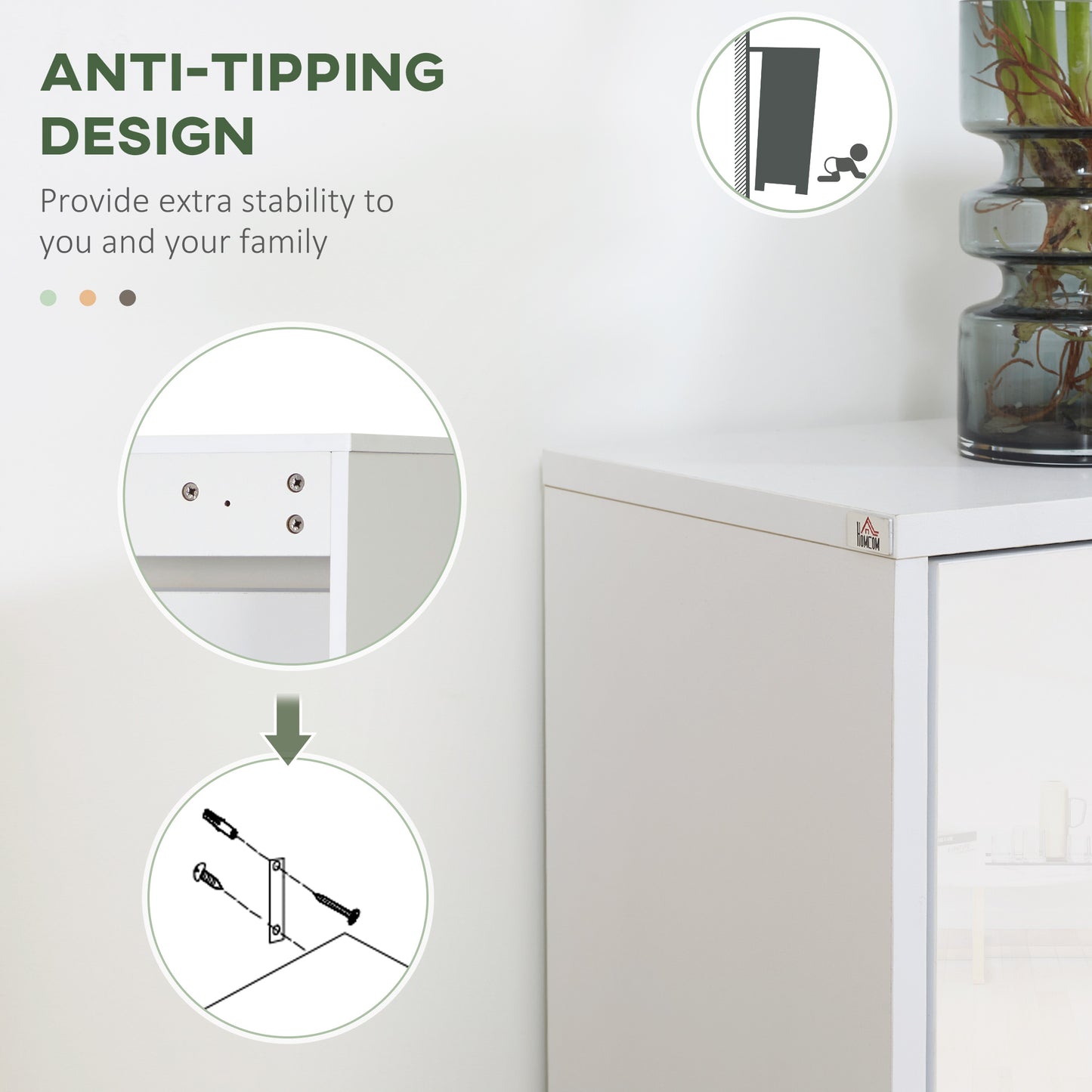 HOMCOM Slim White Shoe Cabinet: 3 Flip Drawers, Adjustable 15-Pair Storage