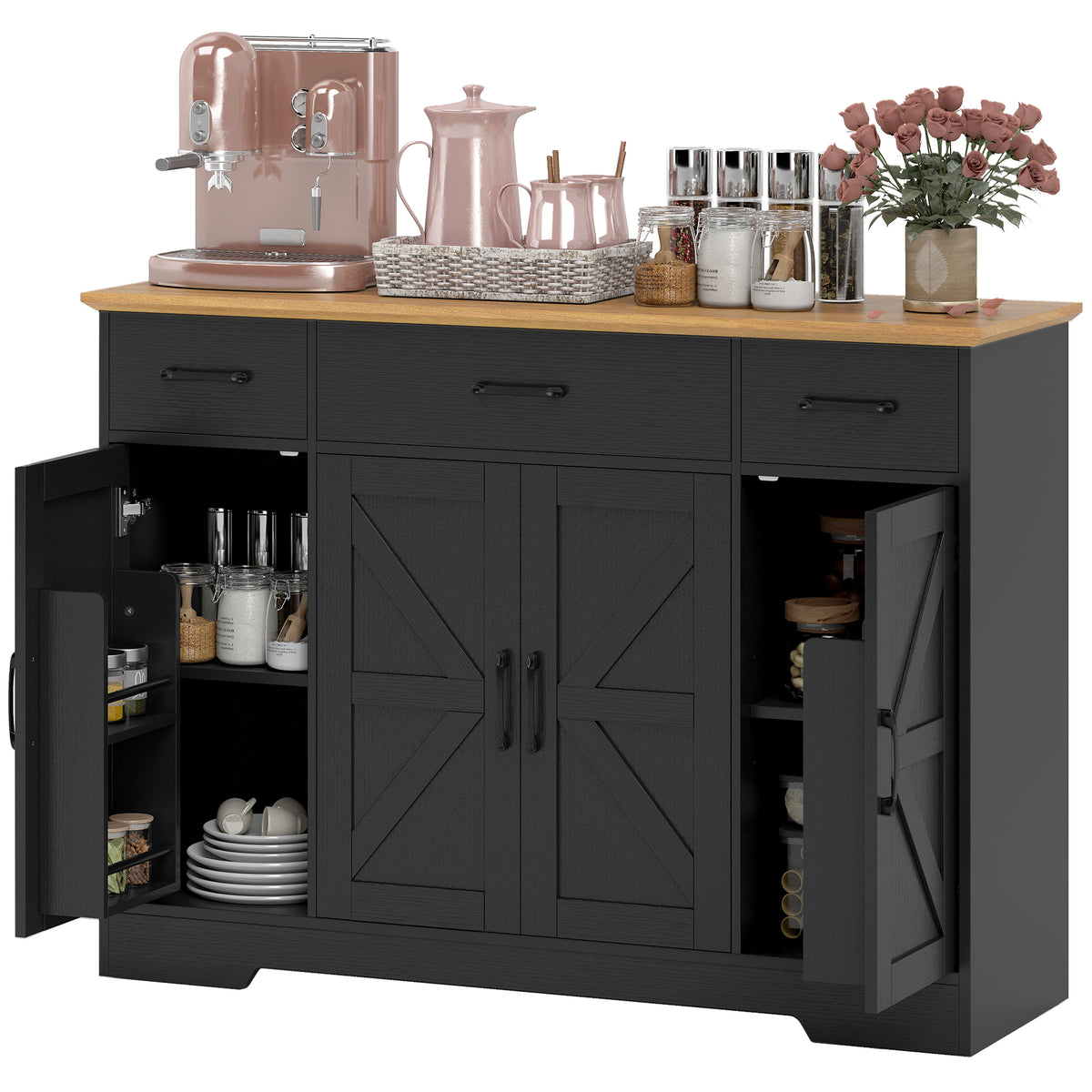 Buffet Cabinet with Soft-Close Hinges – 47"W x 34"H