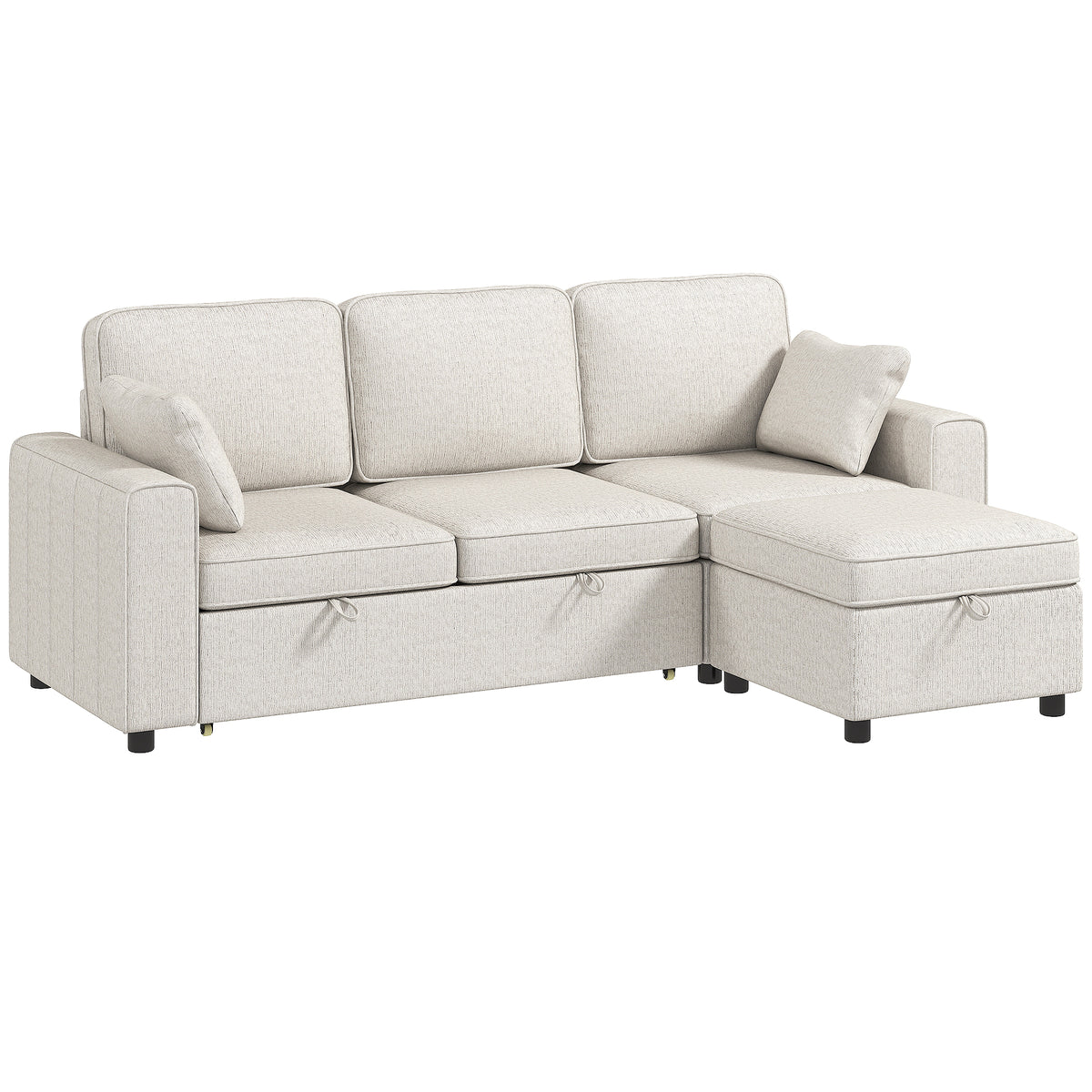 Modular Sleeper Sectional with Reversible Storage Ottoman