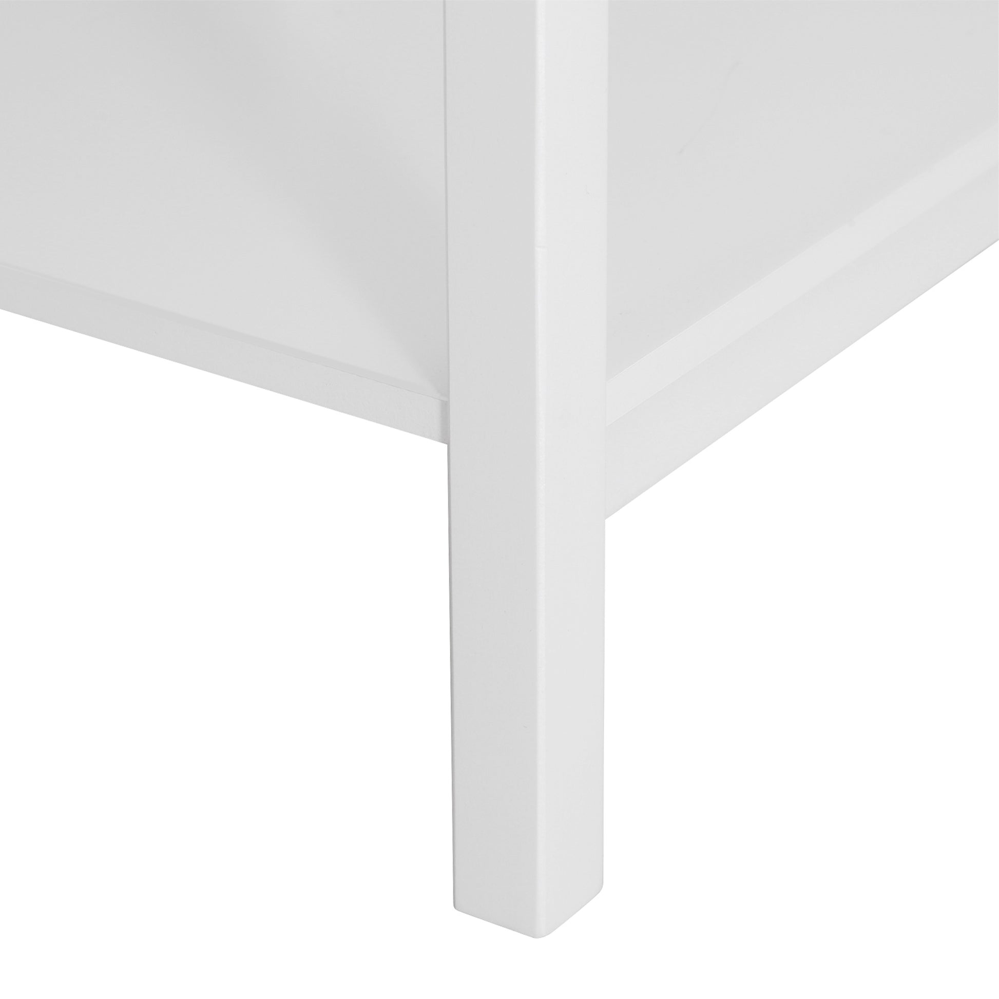 Modern White Bedside Table with Drawer and Storage Shelf - HOMCOM Nightstand