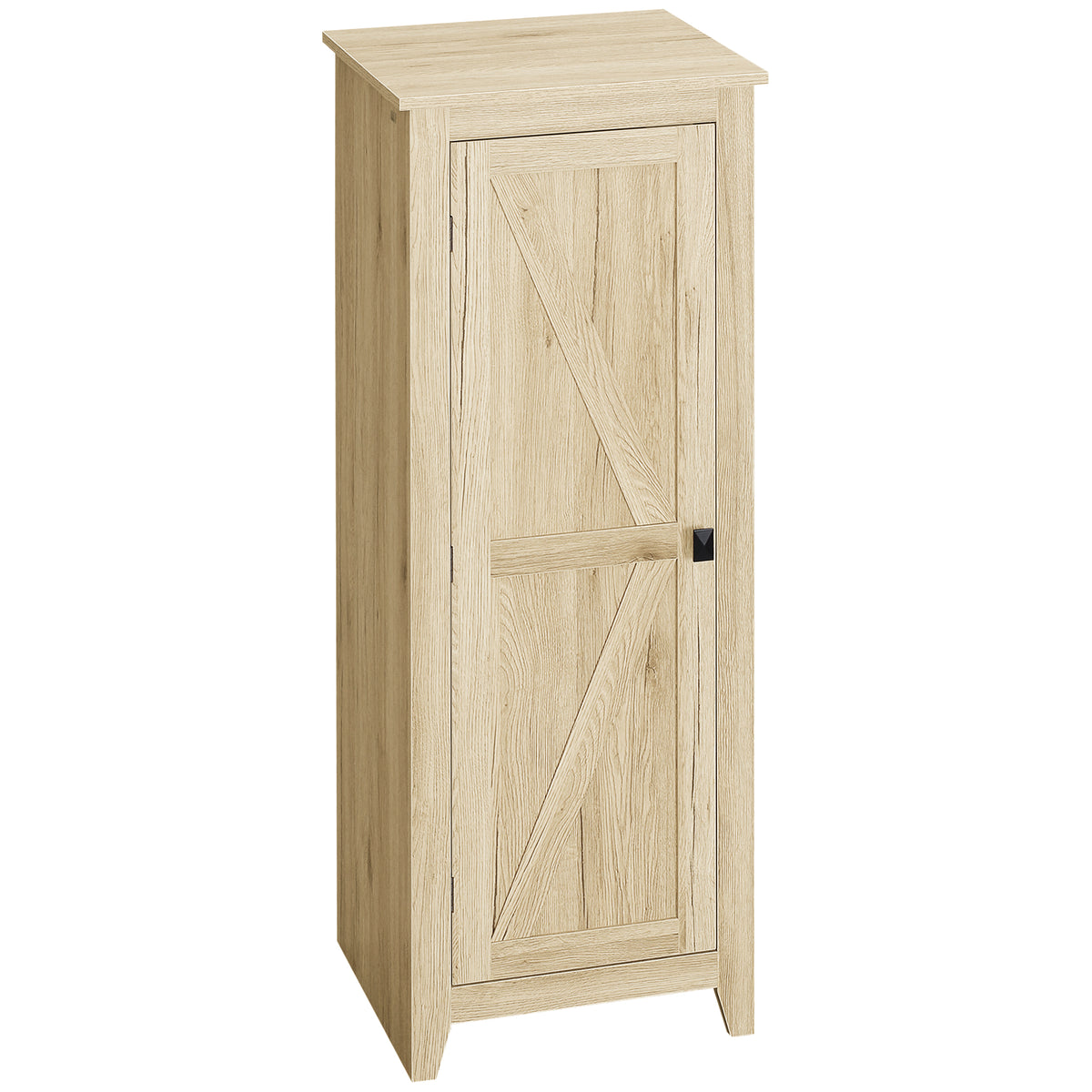 Farmhouse Kitchen Pantry Storage Cabinet with Barn Door – 17"W x 48"H