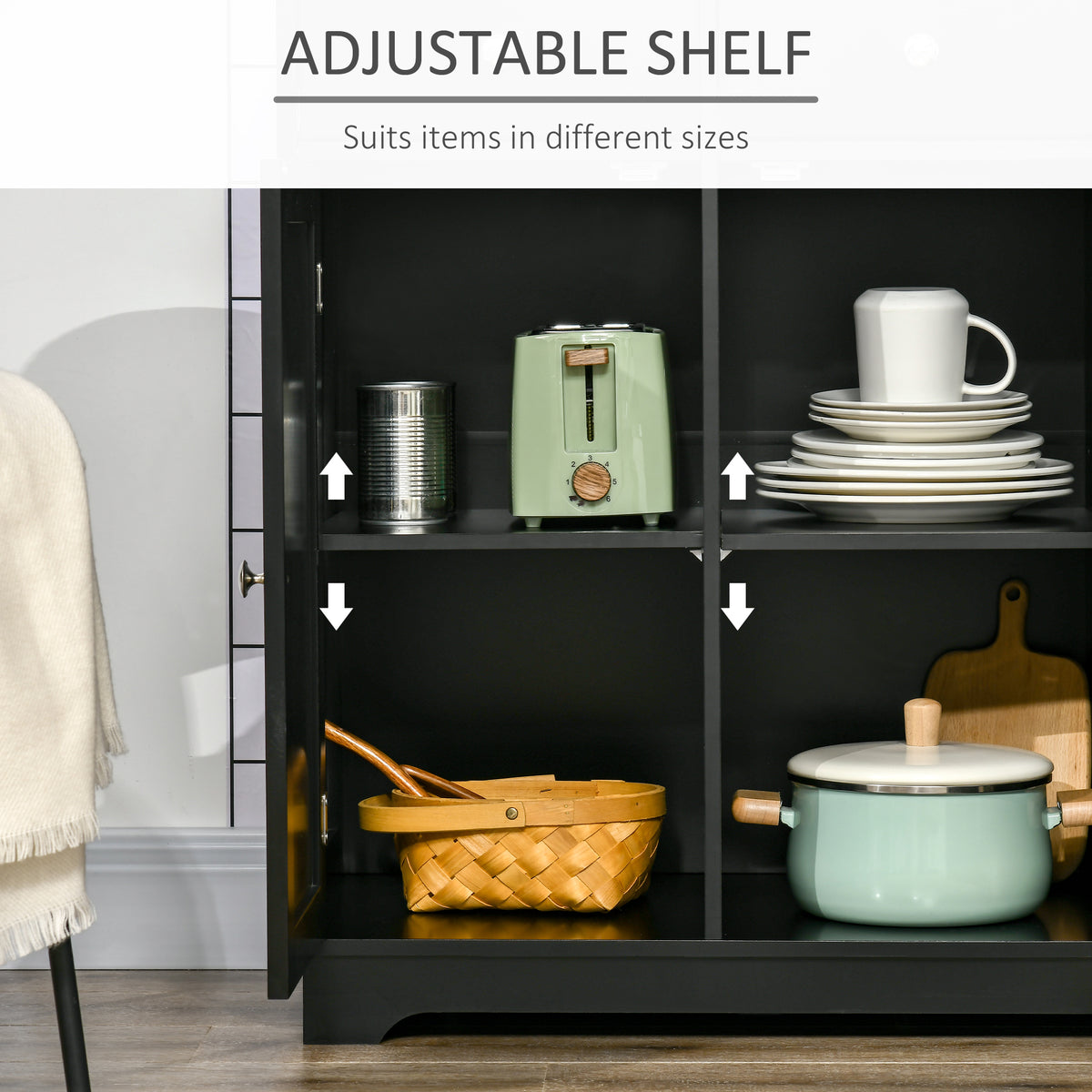 Buffet Cabinet with Storage Cabinets – 40"W x 34"H