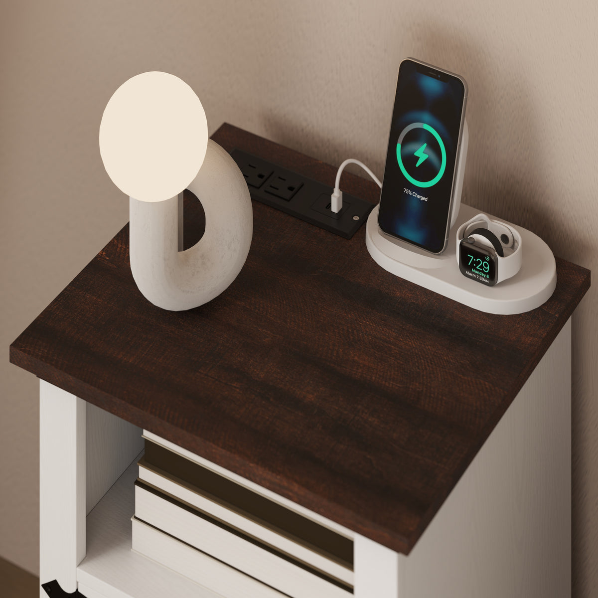 Nightstands with Charging Outlets, Set of 2 – 16"W x 24"H
