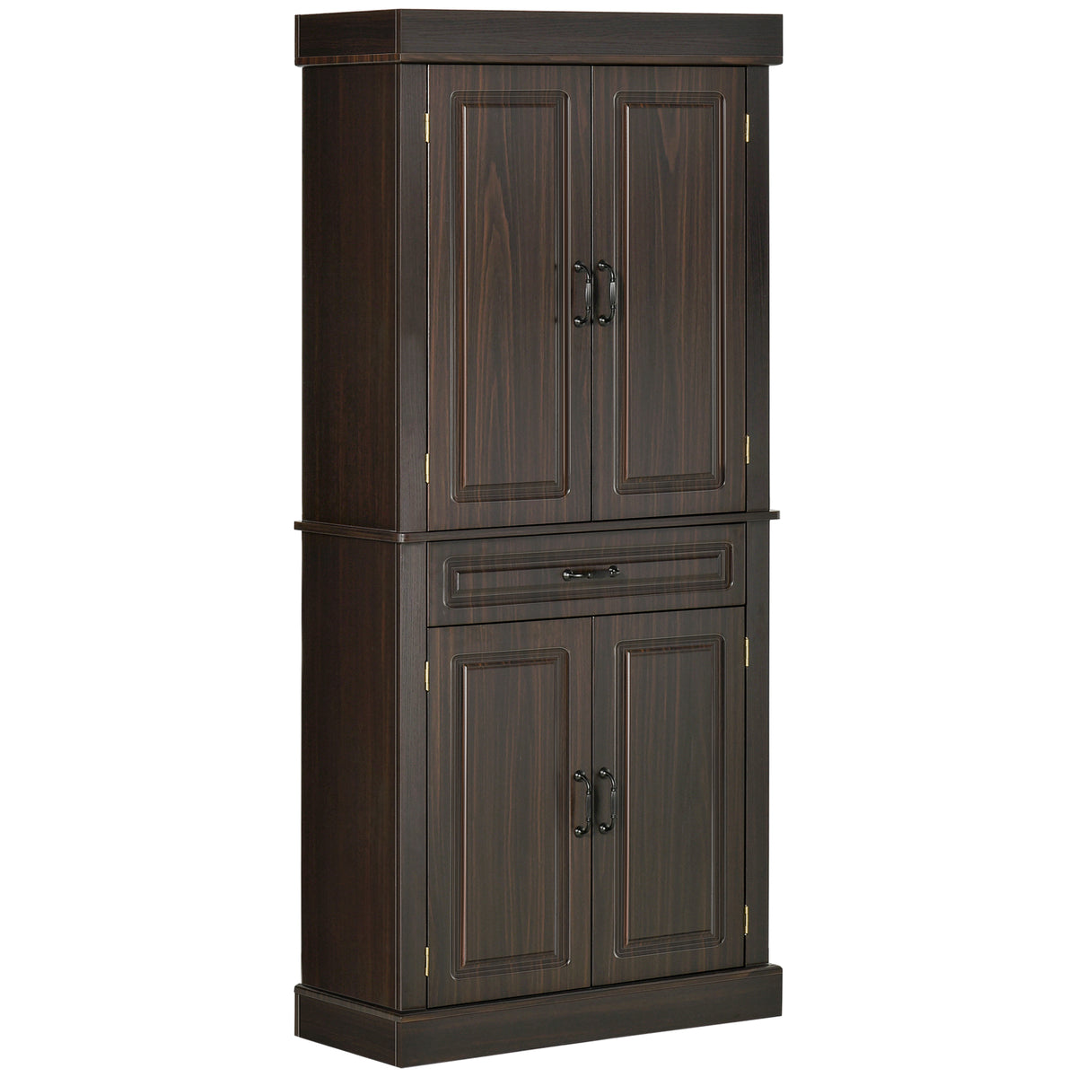 Freestanding Kitchen Pantry with 4 Doors and 2 Cabinets – 32"W x 71"H