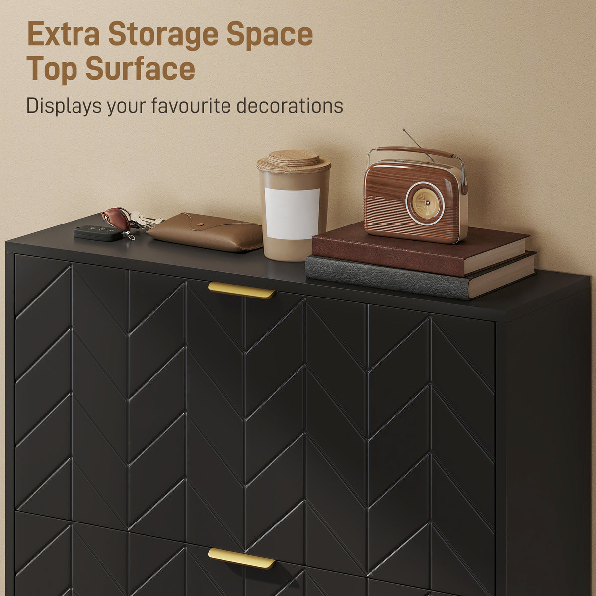 Shoe Cabinet with 3 Flip Drawers – 31"W x 50"H
