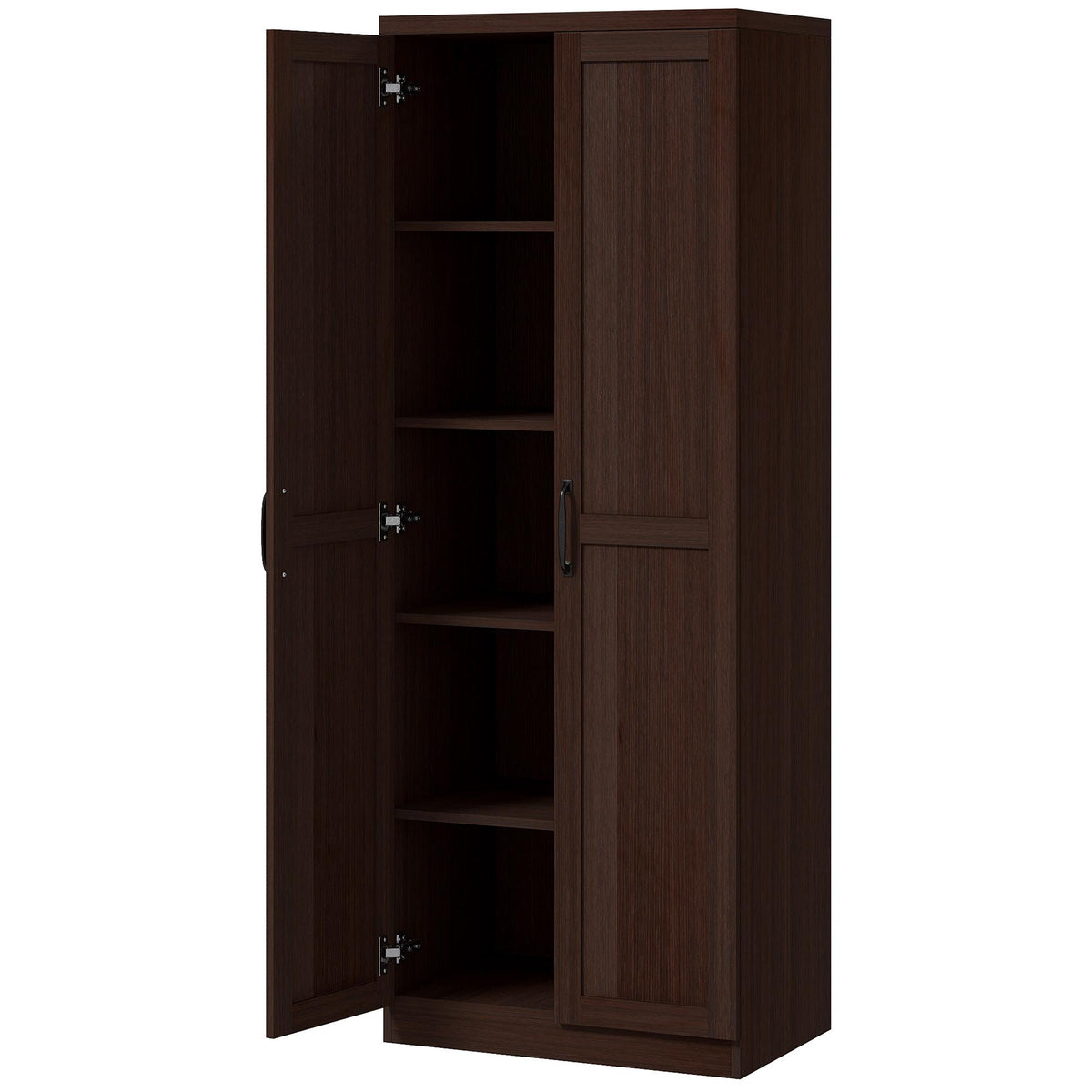 5-tier Pantry Cabinet with Doors and Adjustable Shelves – 24"W x 63"H