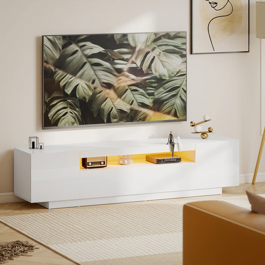 Entertainment Center with RGB LED Lights – 71" Wide