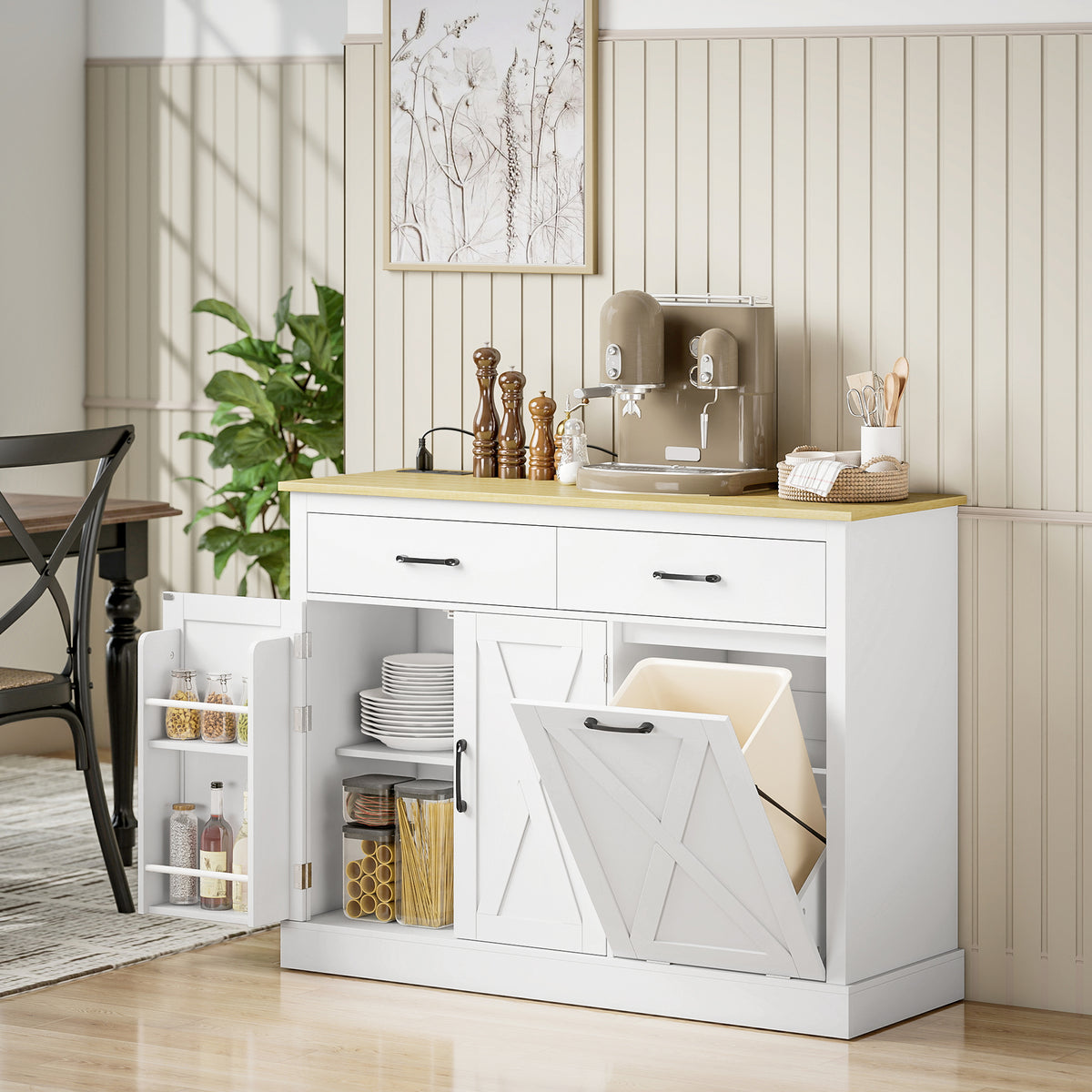 Kitchen Island with Charging Station – 44"W x 33"H