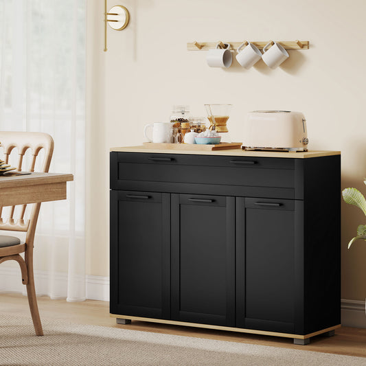 Modern Coffee Bar Cabinet with Wide Drawer – 39"W x 31"H