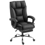 HOMCOM Pet-Friendly Leather Ergonomic Executive Office Chair with Footrest Recliner