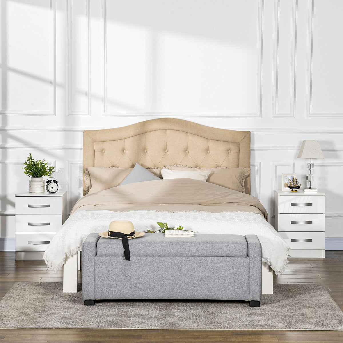 High Gloss Multi-Drawer Nightstands, Set of 2 – 16"W x 22"H