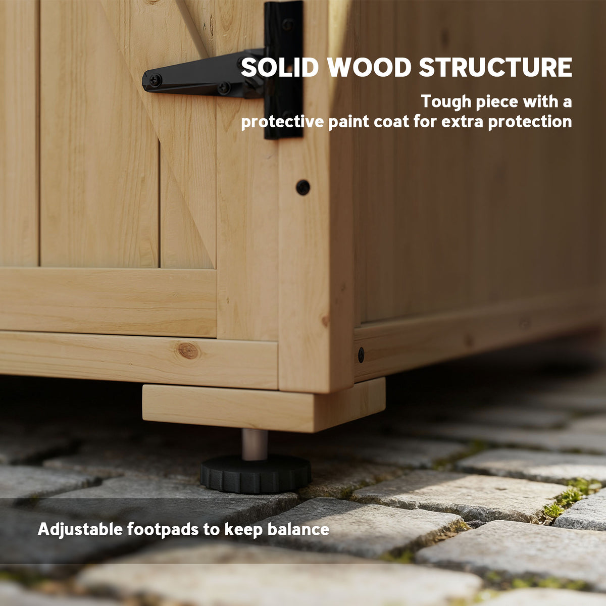 Wooden Outdoor Storage Cabinet, Garden Shed Potting Shed with Shelf and Double Doors