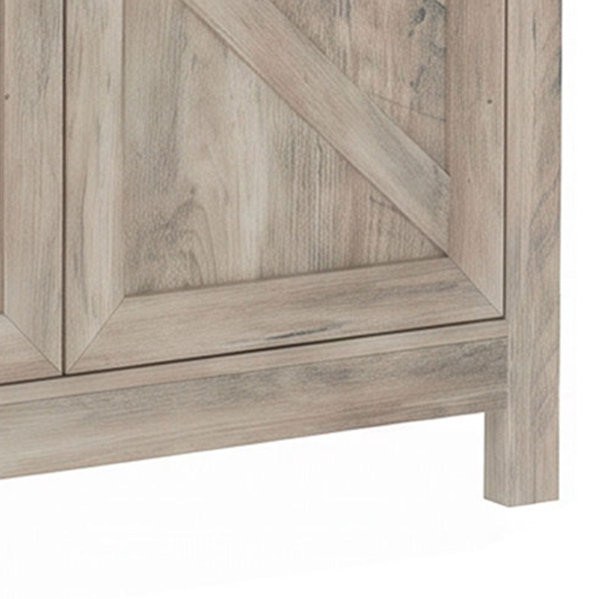 60" Sideboard Buffet with Barn Doors, Light Grey