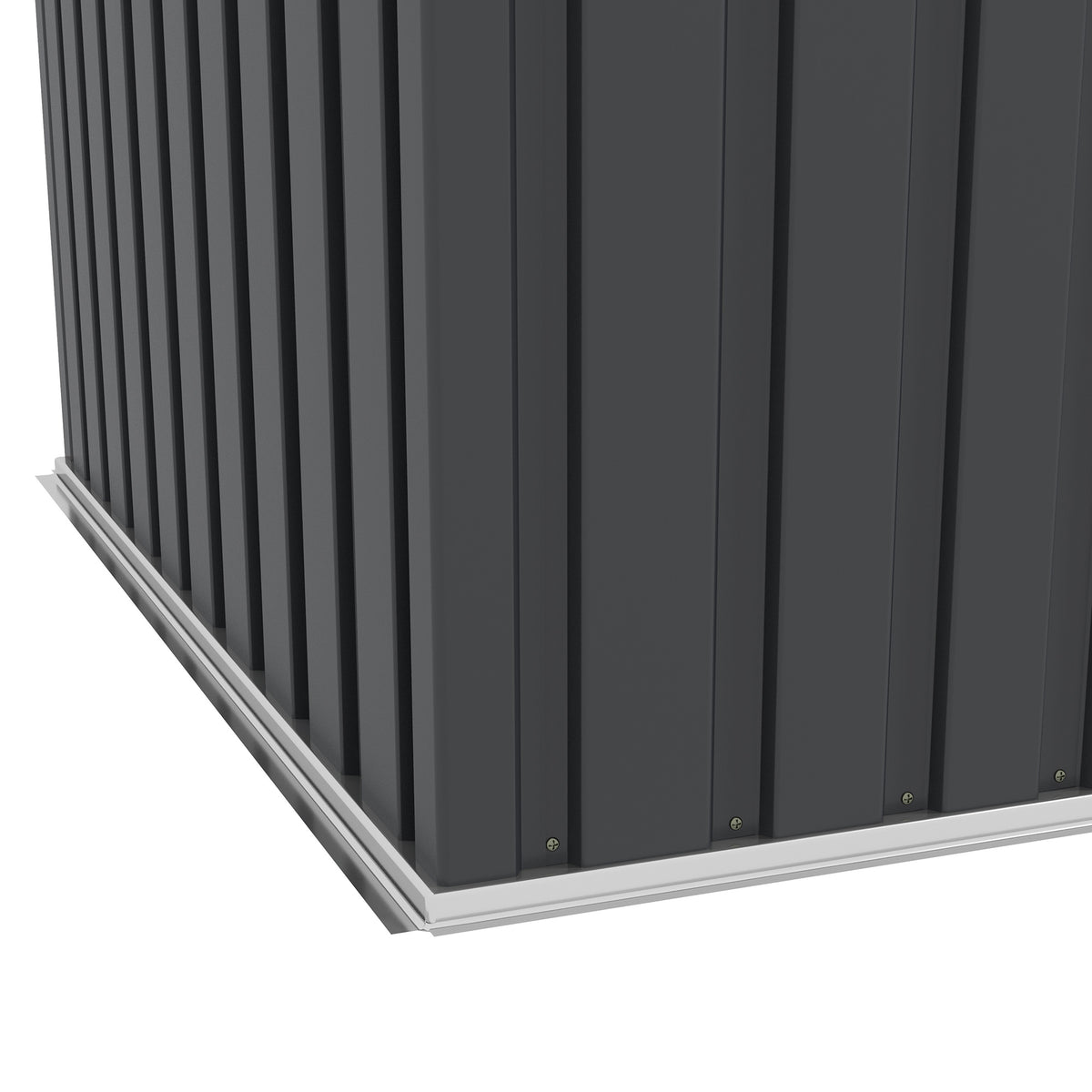 6.5 x 4 ft Garden Tool Shed, Galvanised Steel Outdoor Storage with Lockable Sliding Doors, Foundation Kit, Hooks & Vents – Grey