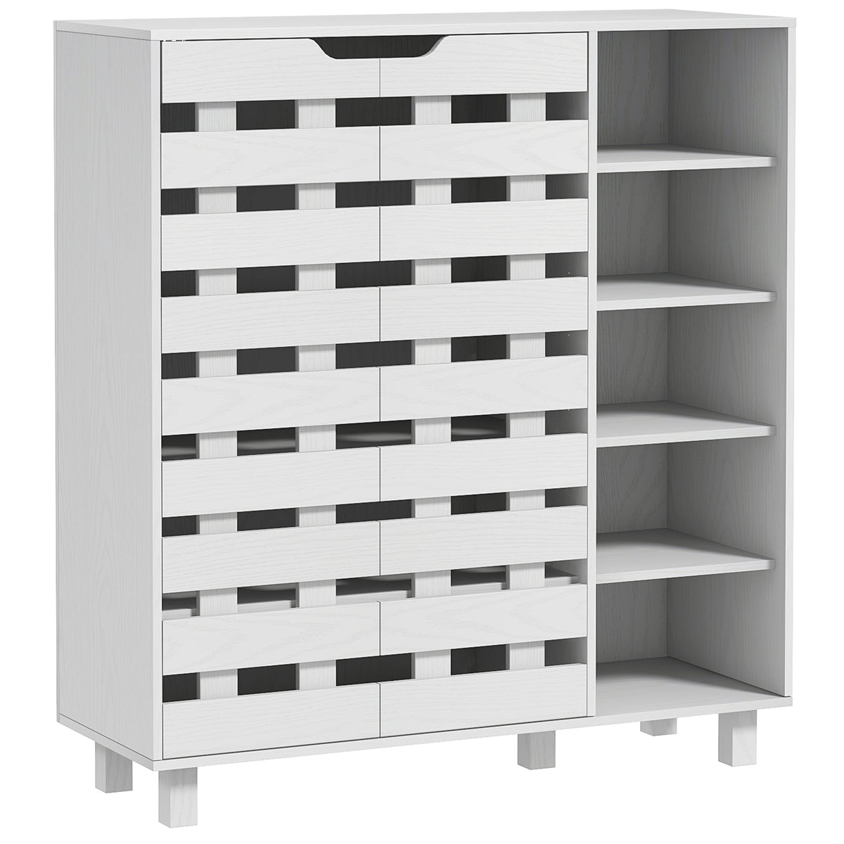 Shoe Cabinet with 5-Tier Double Door Storage – 34"W x 37"H