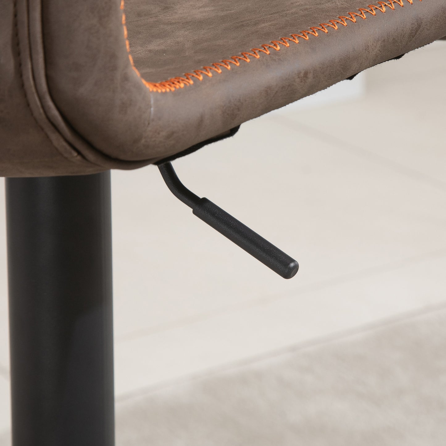 HOMCOM 2-Piece Swivel Brown PU Leather Adjustable Counter Height Bar Stools