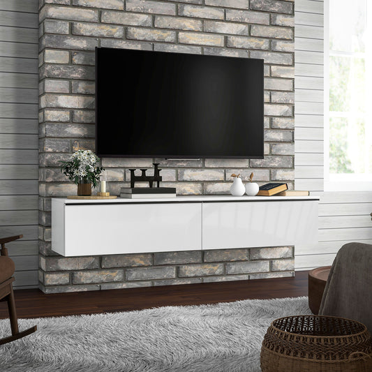 Wall Mounted TV Stand – Floating TV Cabinet for up to 70" TVs with Storage – 63" Wide