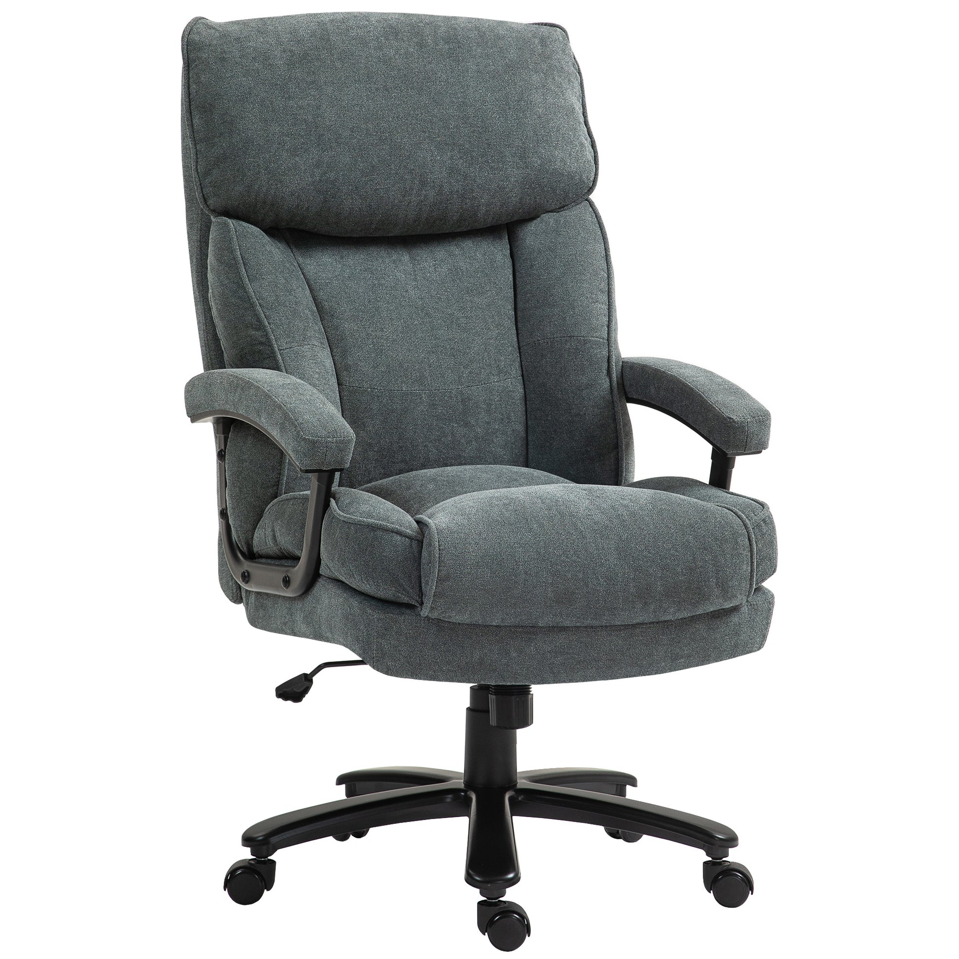 HOMCOM Big & Tall Executive Office Chair, 200kg Heavy Duty Computer Desk Chair, Grey