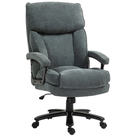HOMCOM Big & Tall Executive Office Chair, 200kg Heavy Duty Computer Desk Chair, Grey