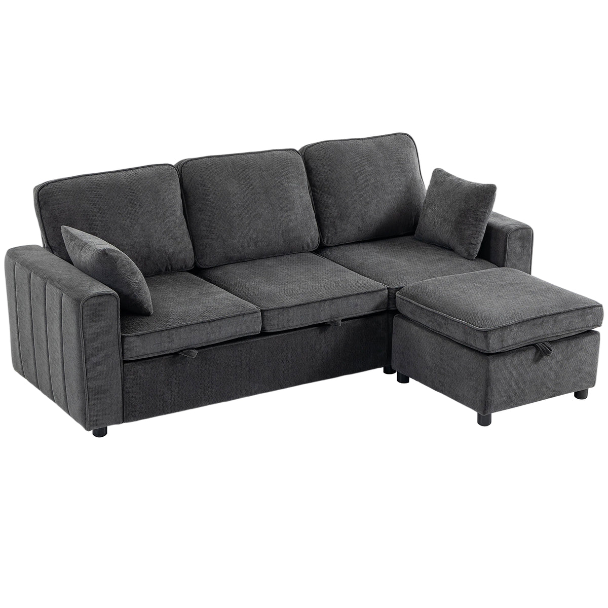 Modular Sleeper Sectional with Reversible Storage Ottoman