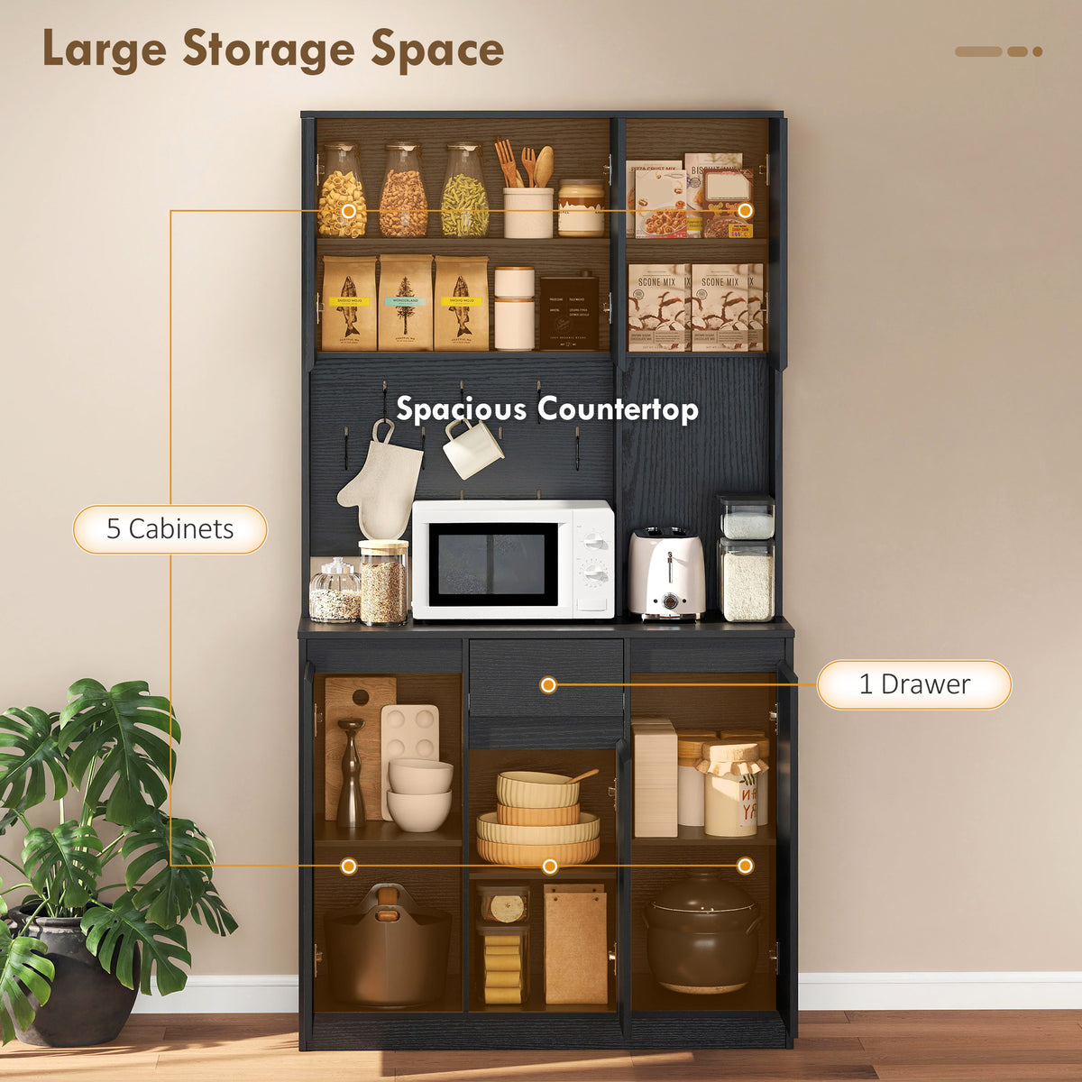 Pantry Cabinet with Charging Station – 38"W x 71"H