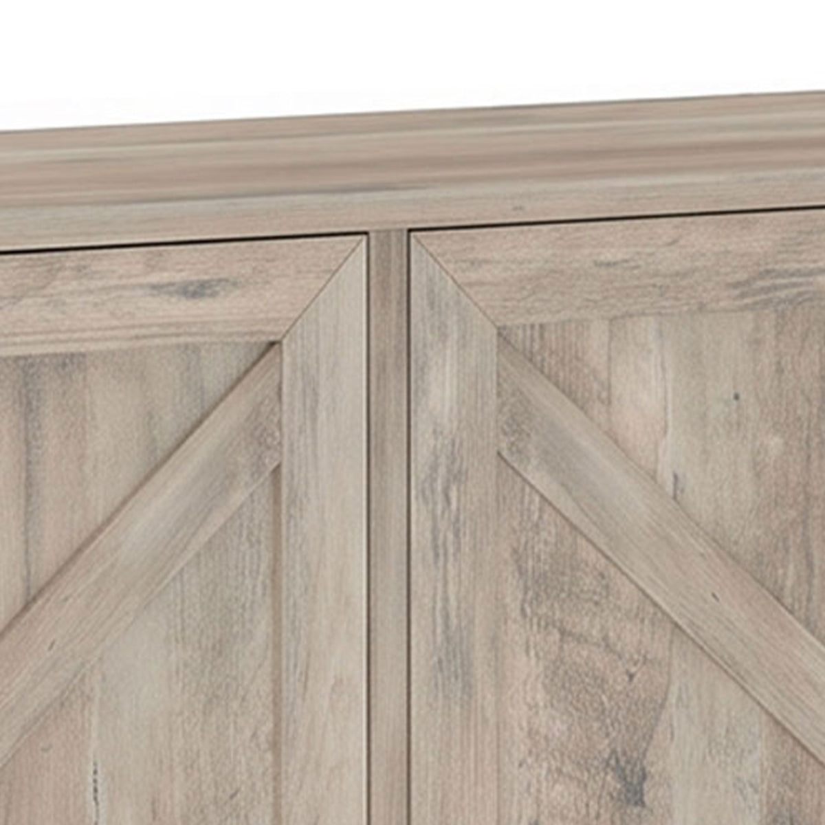 60" Sideboard Buffet with Barn Doors, Light Grey