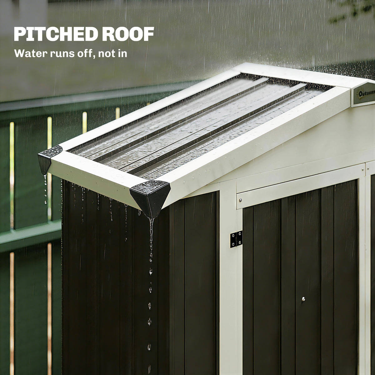 Outdoor Storage Shed Apex Roof Metal Garden Shed with Shelf for Backyard
