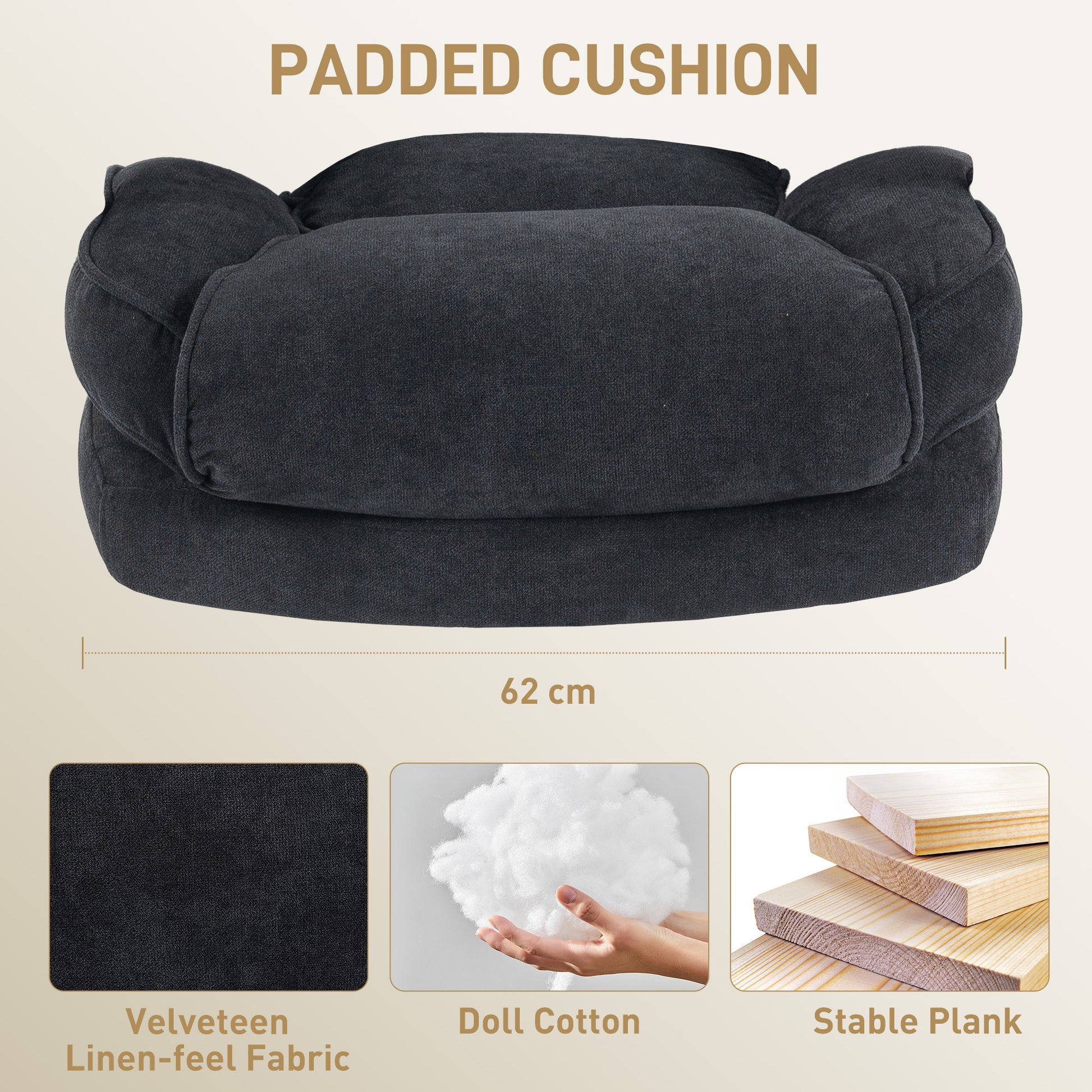 HOMCOM Big & Tall Heavy-Duty Executive Office Chair, 200kg Capacity, Black