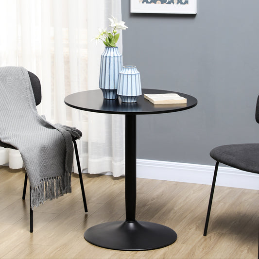 Modern Kitchen Table for 2 People, Round Dining Table with Steel Base for Living Room, Dining Room