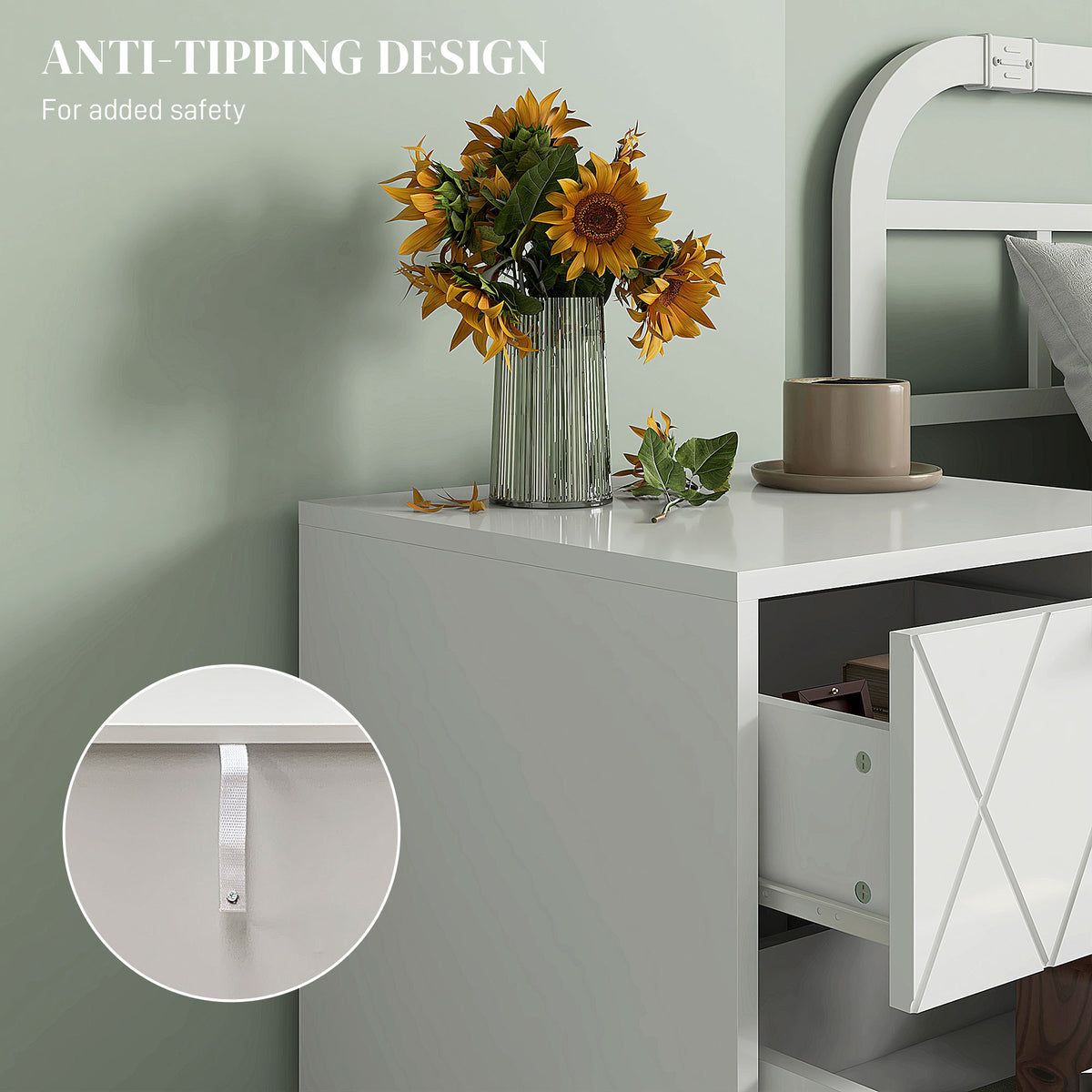 Accent Nightstand with 2 Drawers – 18"W x 22"H