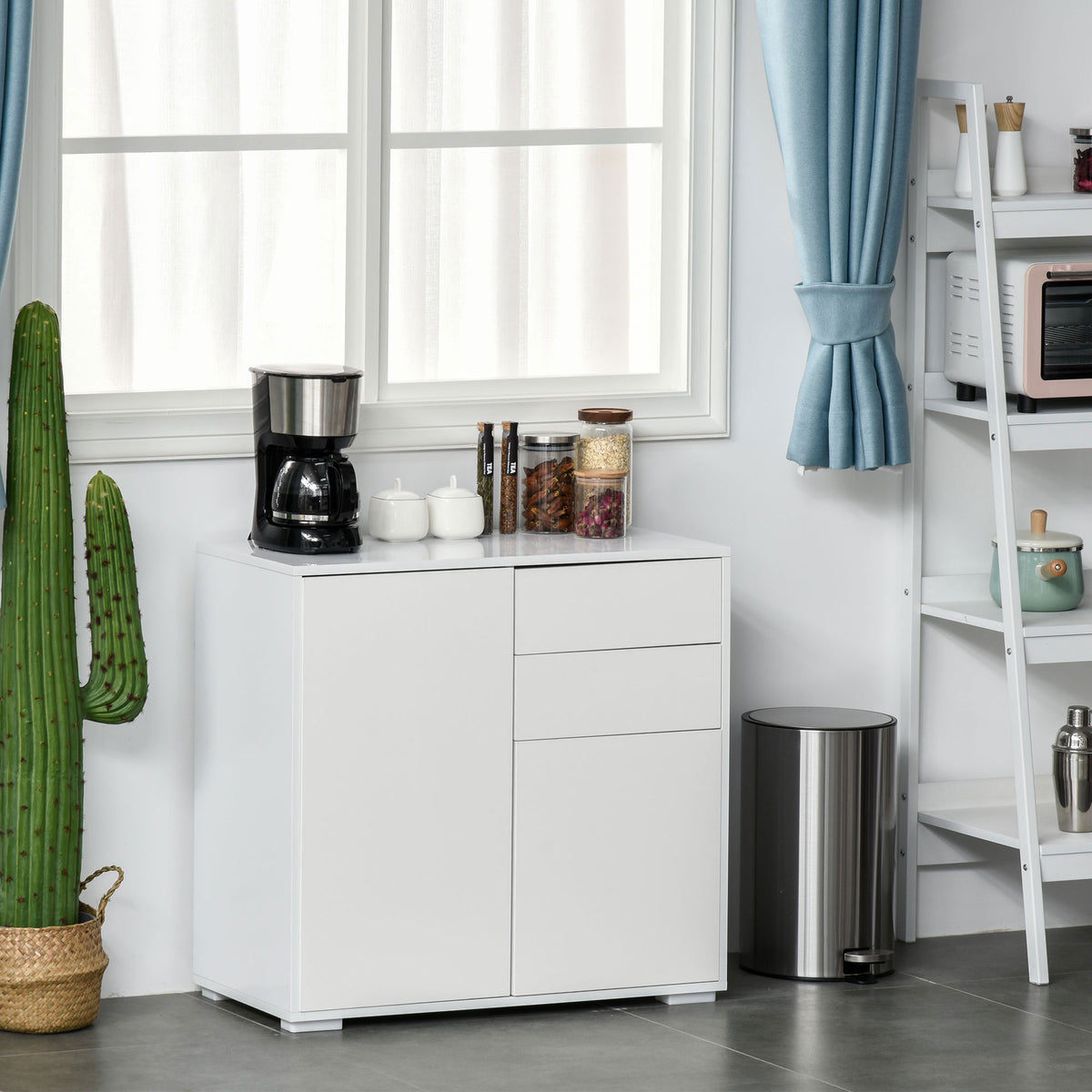 High Gloss Buffet Sideboard with 2 Drawers – 31"W x 29"H