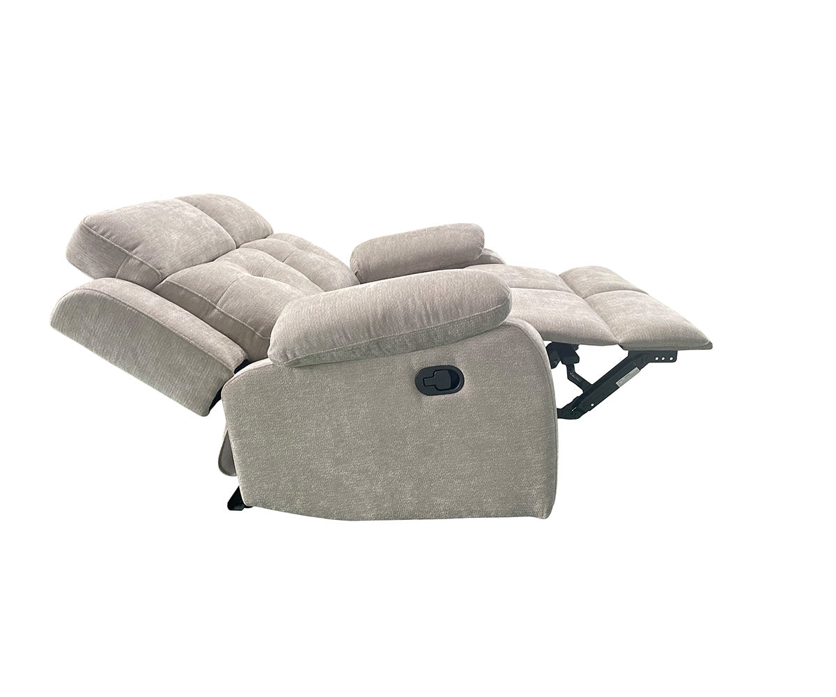 Jemma Grey Manual Reclining Fabric Living Room Loveseat KMX079L