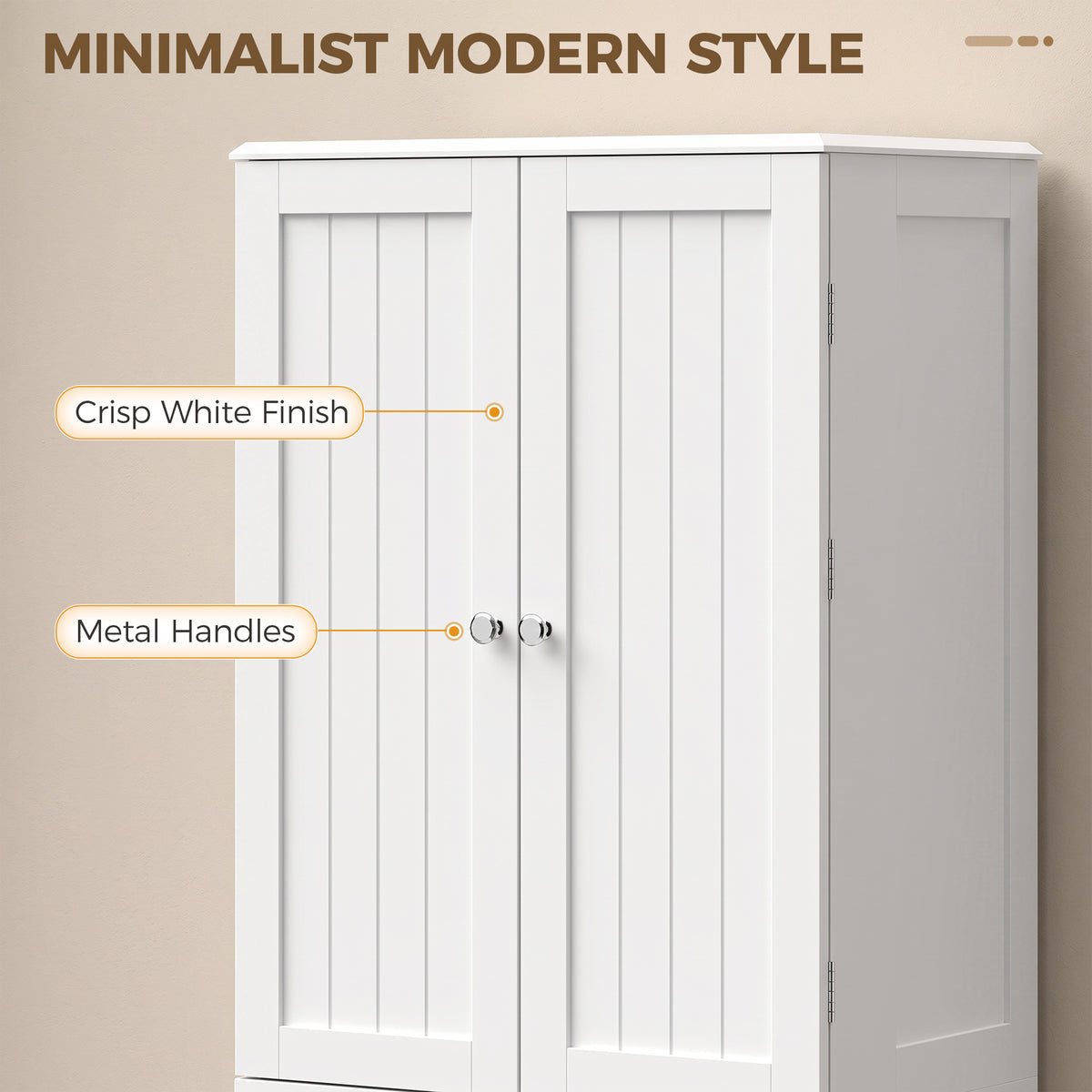 Farmhouse Kitchen Pantry with 6 Door Racks and 2 Drawers – 23"W x 47"H