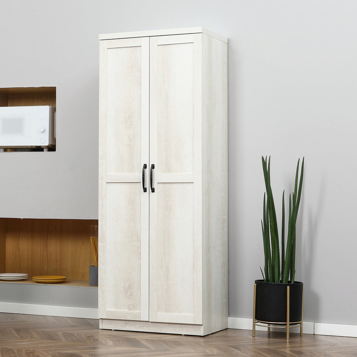 5-tier Pantry Cabinet with Doors and Adjustable Shelves – 24"W x 63"H