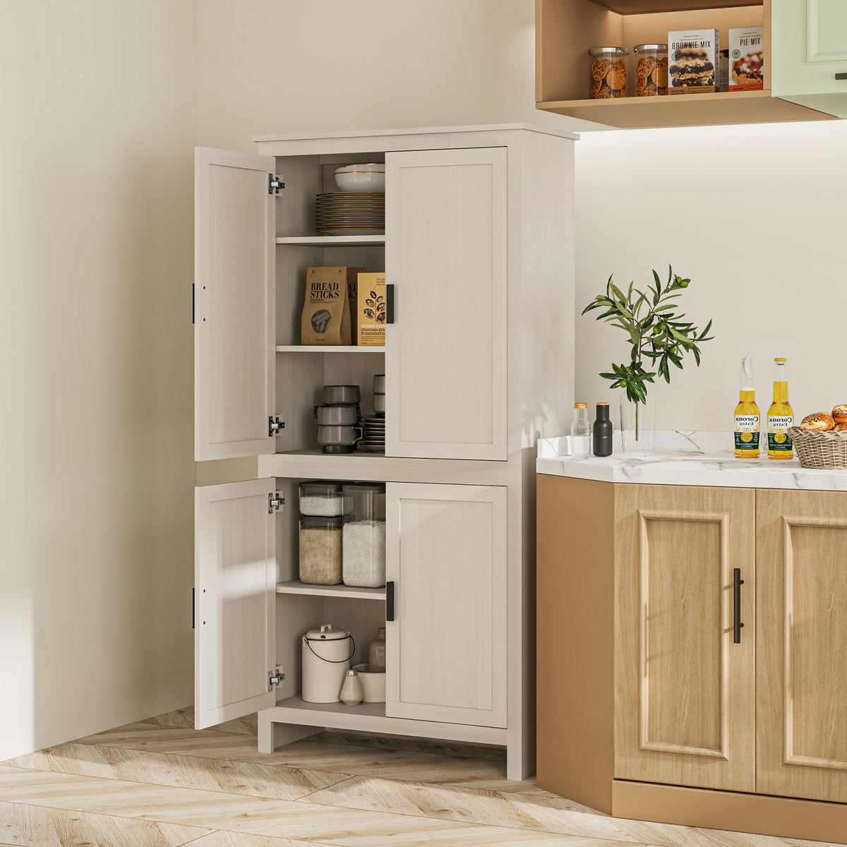 Kitchen Pantry Cabinet with 4 Doors – 31"W x 64"H