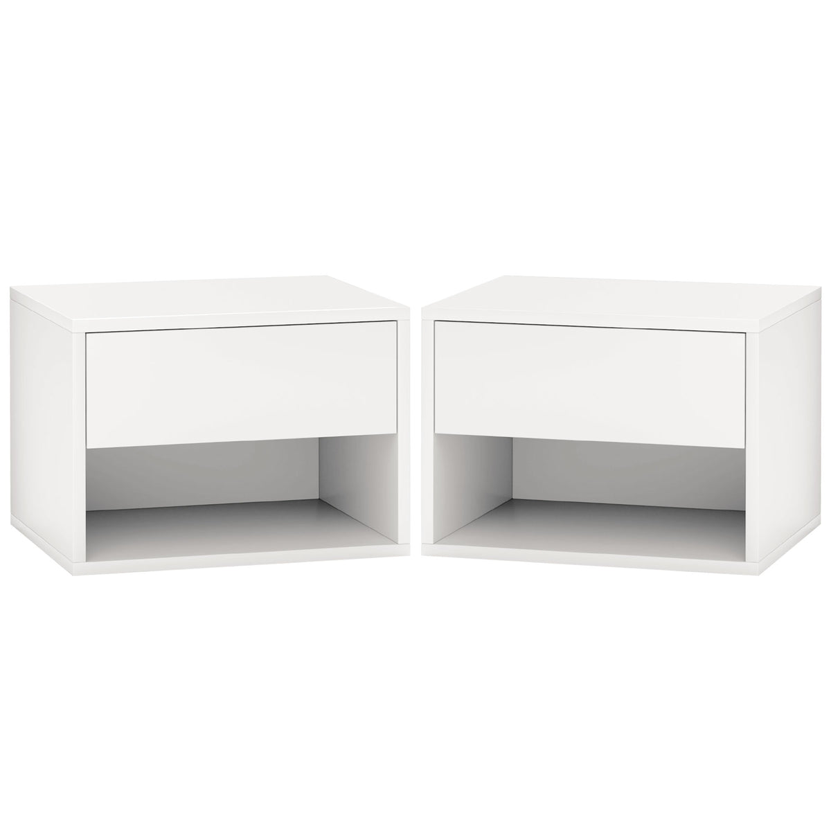 Floating Nightstands with Drawer, Set of 2 – 16"W x 11"H