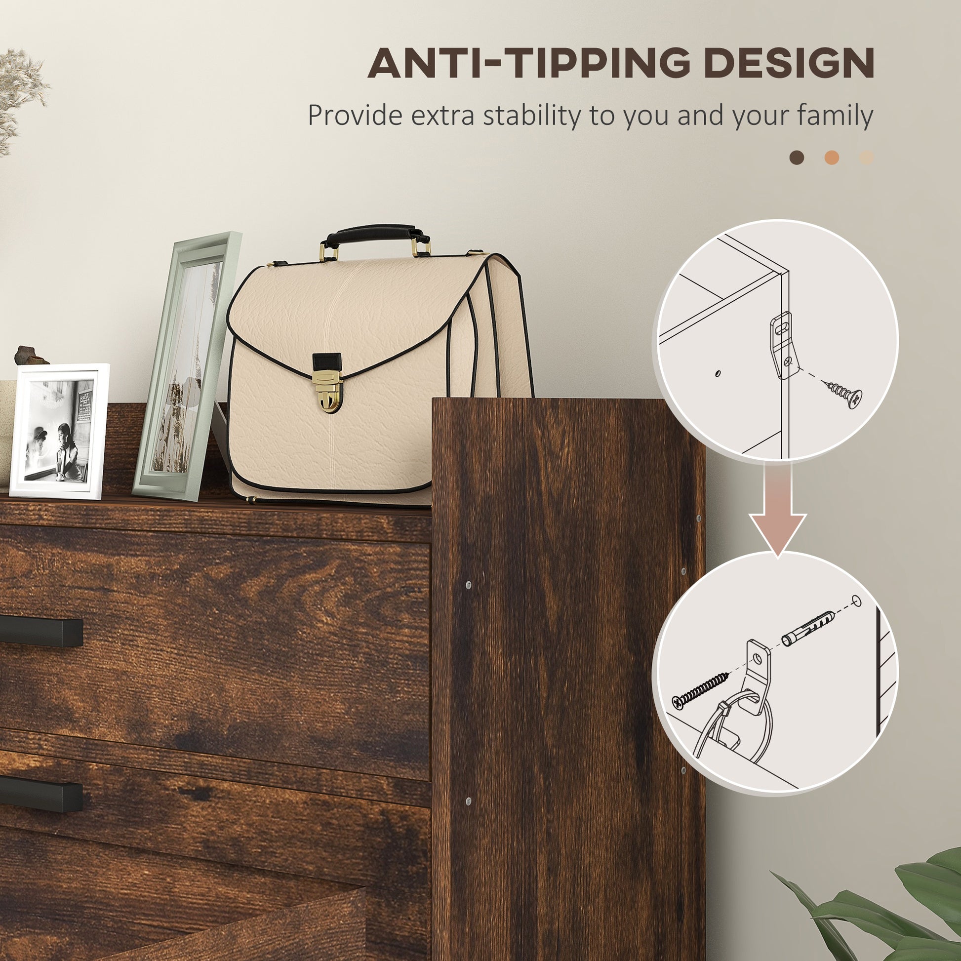 HOMCOM Slim Rustic Brown Shoe Cabinet: 2 Flip Drawers, Adjustable Shelves, 12 Pair Storage Organizer