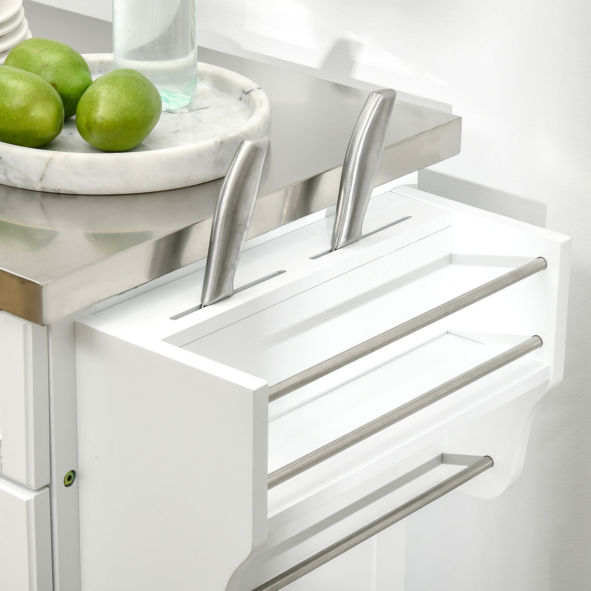 Kitchen Island with Stainless Steel Top – 33"W x 36"H