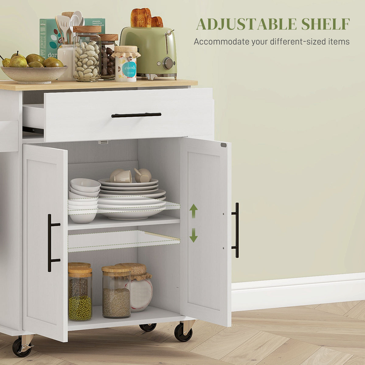 Rolling Island with Wheels – 30"W x 34"H