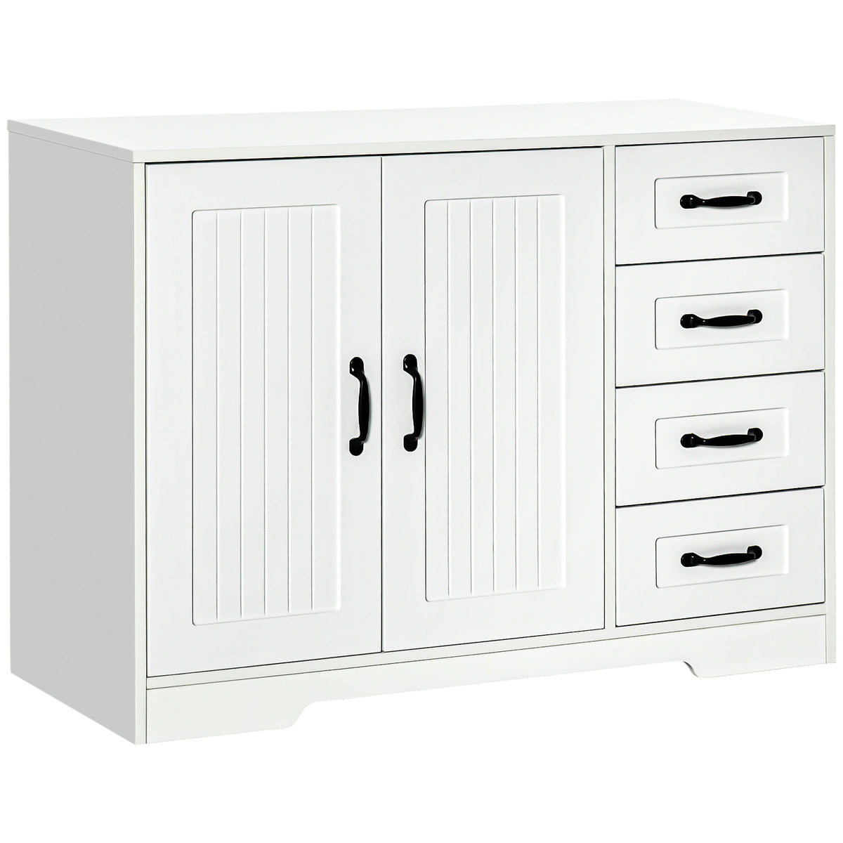 Sideboard Buffet Cabinet with 4 Drawers and Beadboard Doors – 41"W x 30"H