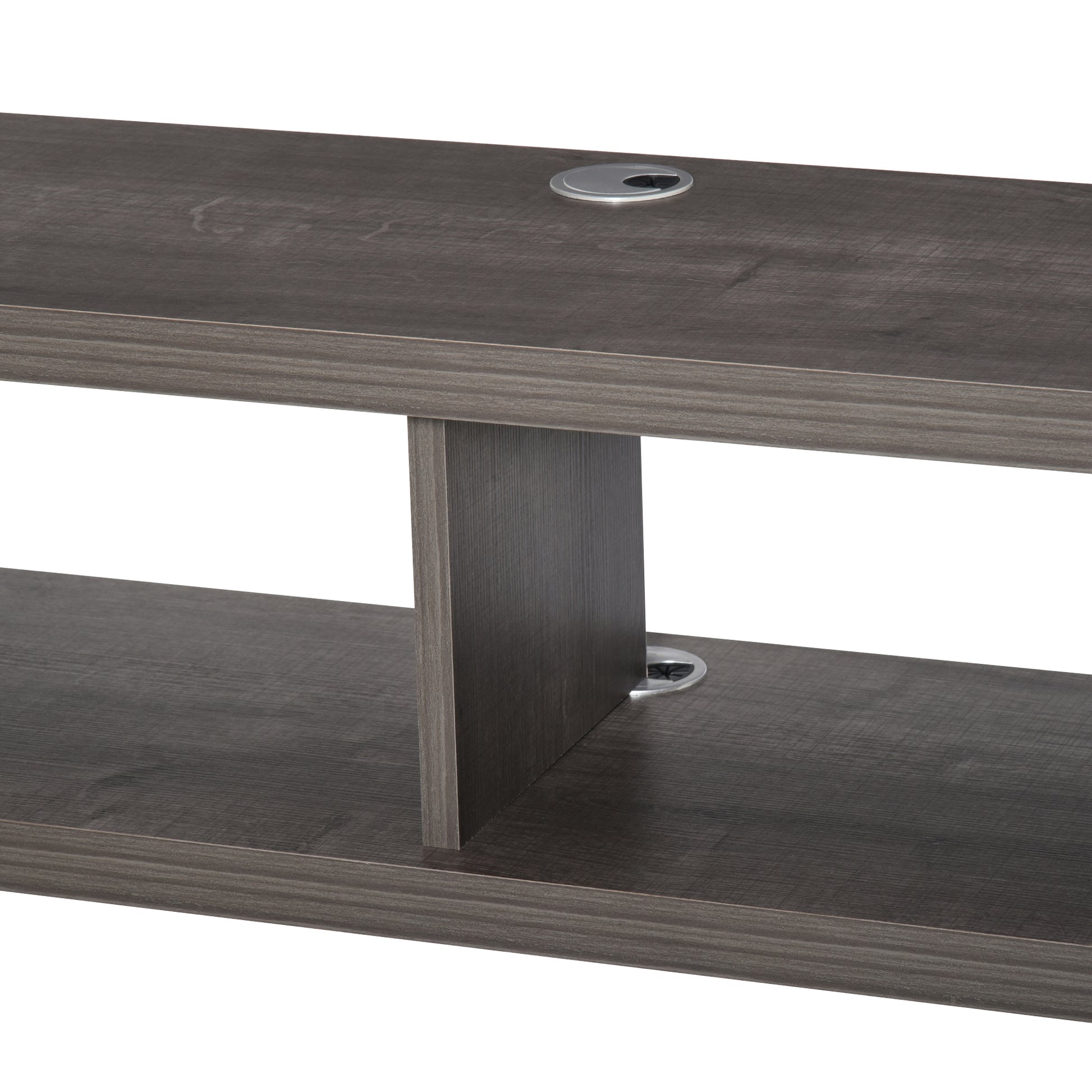 HOMCOM Modern Floating Wall Mounted TV Media Console Shelf Dark Grey Wood