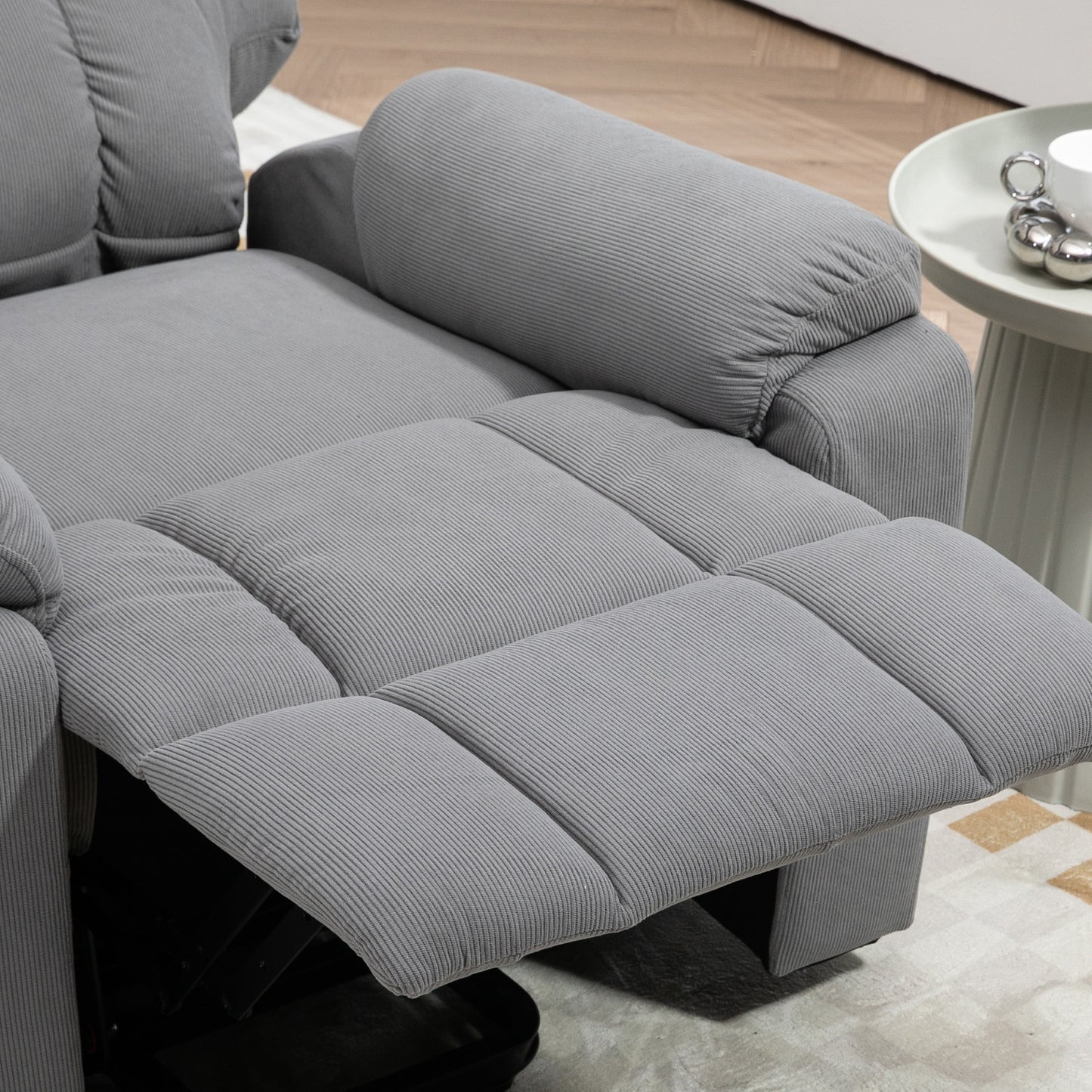 HOMCOM Electric Power Lift Recliner Chair, Grey Fabric Upholstered with Remote Control