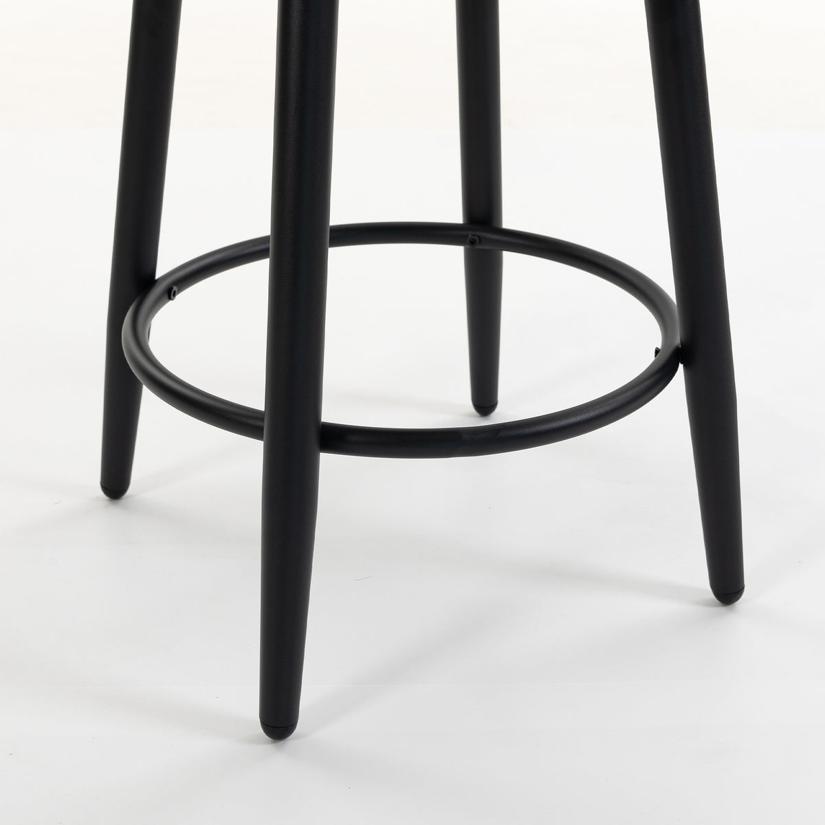 Quilted Faux Linen Swivel Counter Stools with Backrest, Set of 2